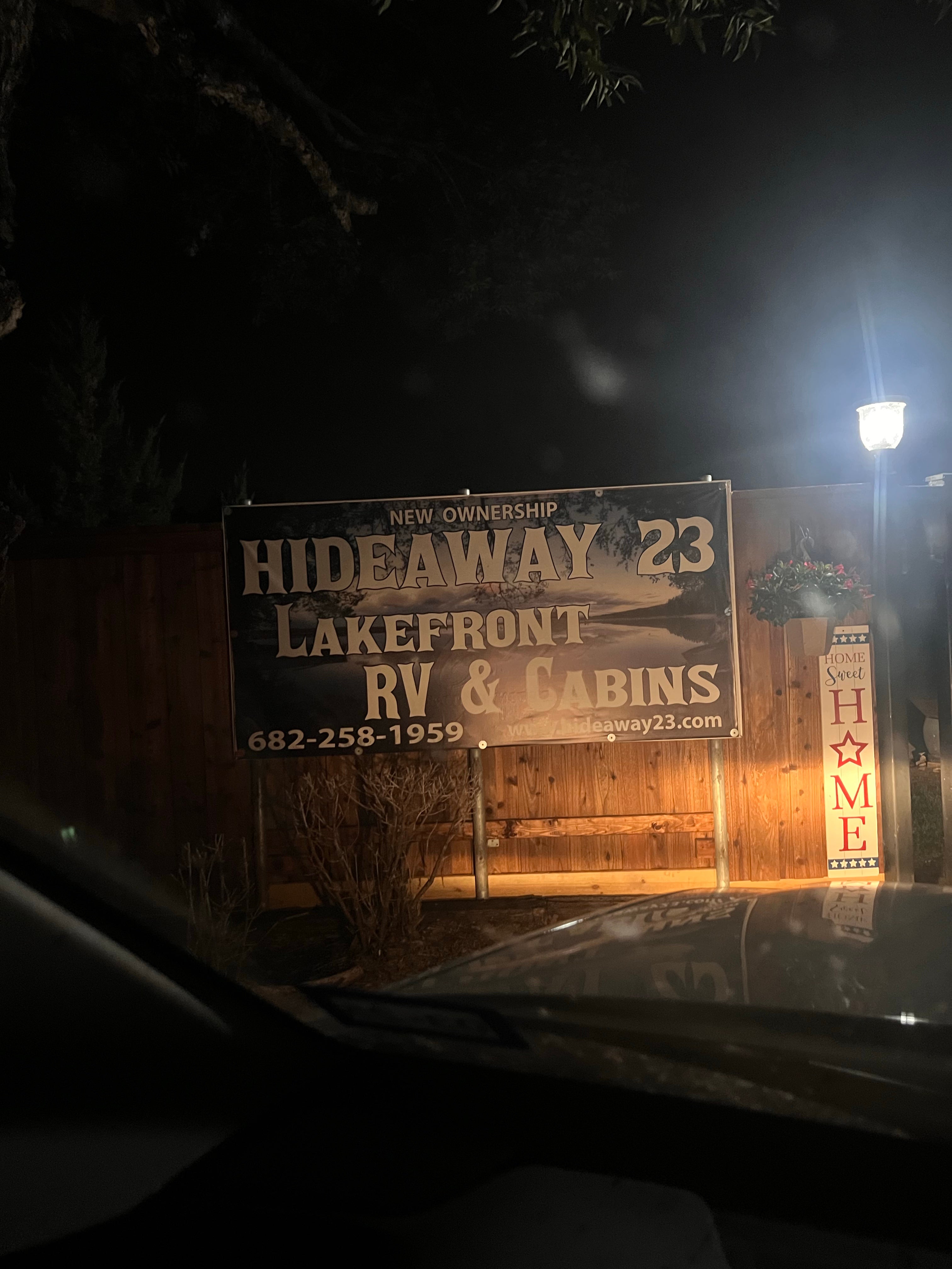 Camper submitted image from Hideaway 23 lakefront RV & Cabins - 1