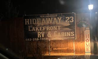 Camping near Rock Island RV Park: Hideaway 23 lakefront RV & Cabins, Azle, Texas