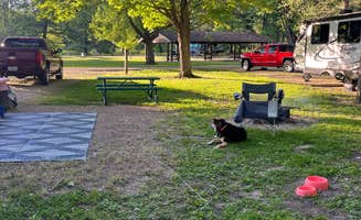 Hilary B.'s photo of camping with pets at Mississippi Palisades State Park Campground near Savanna, IL