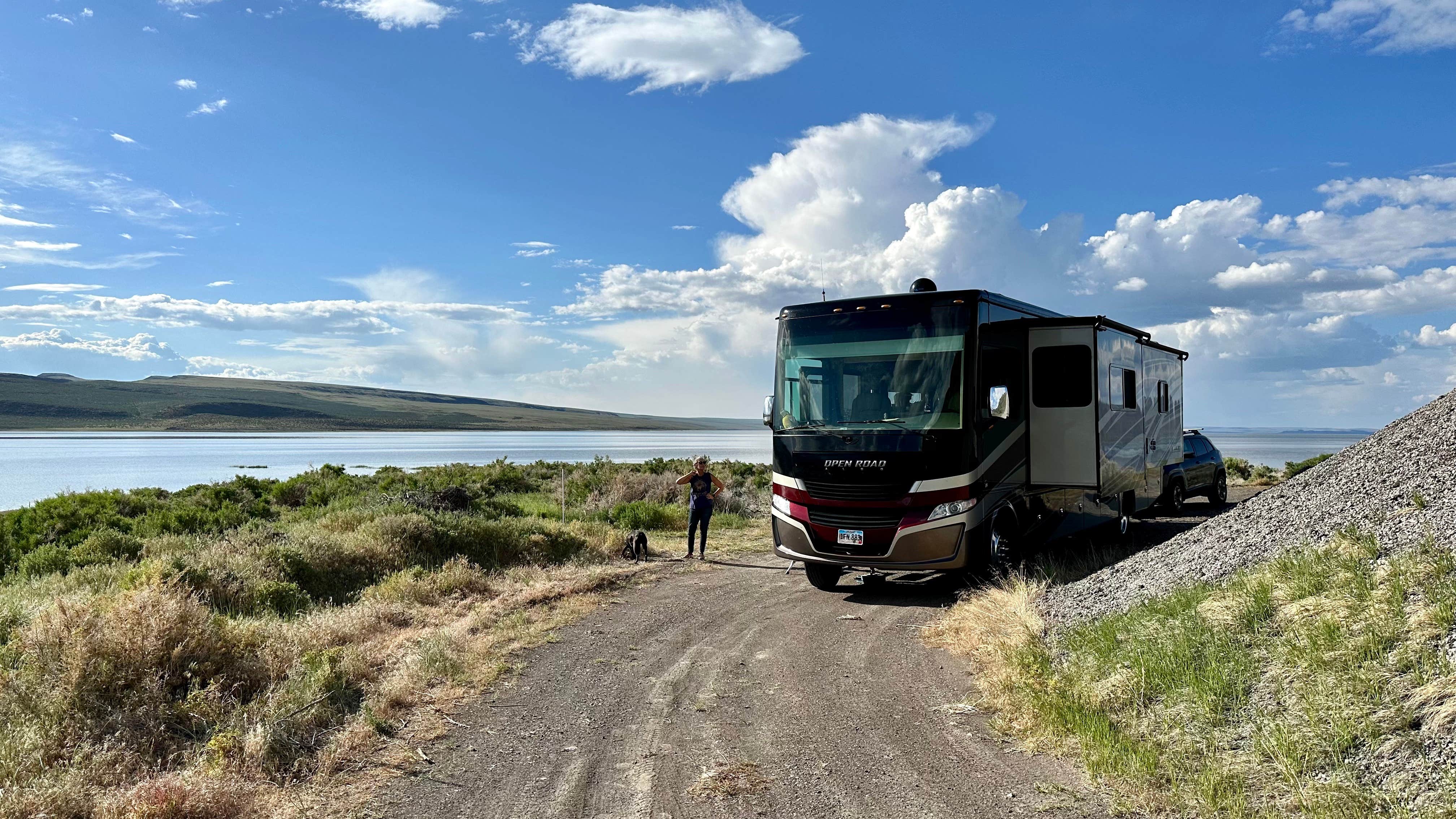 Ray & Terri F.'s photo of camping with pets at Lake Abert US 395 South Pullout Dispersed Camping near Summer Lake, OR