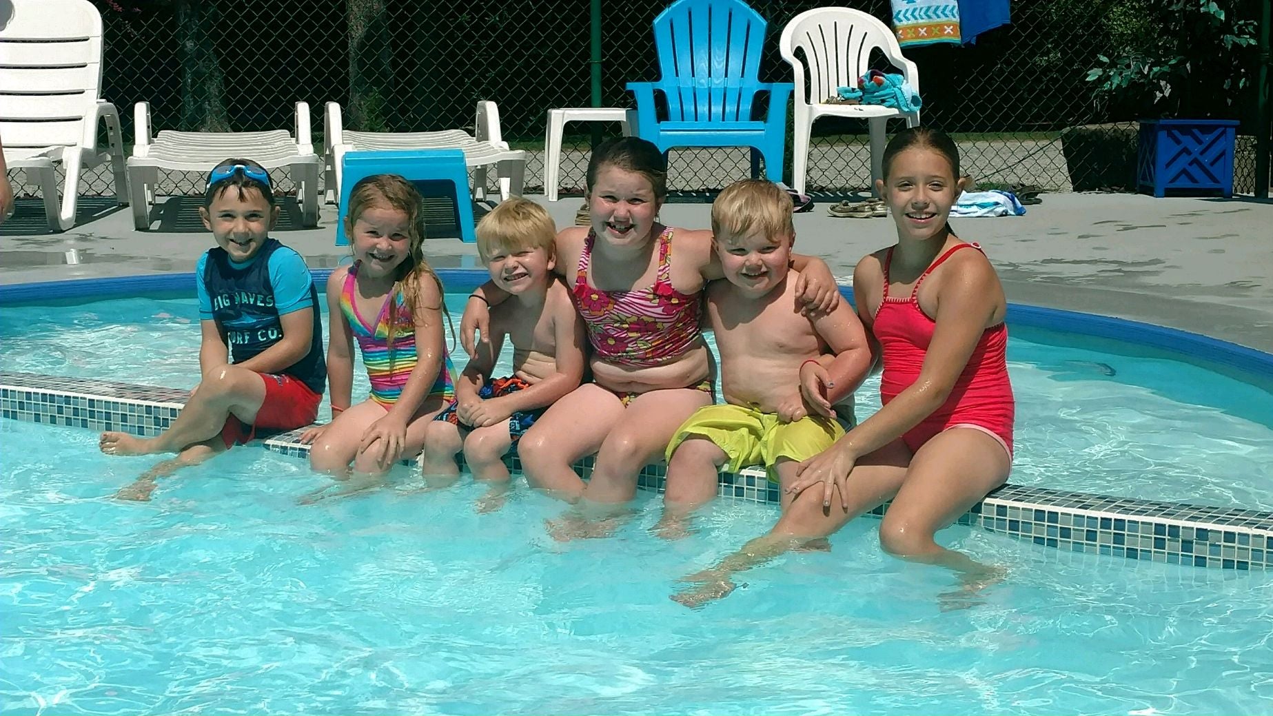Kids taking in the pool