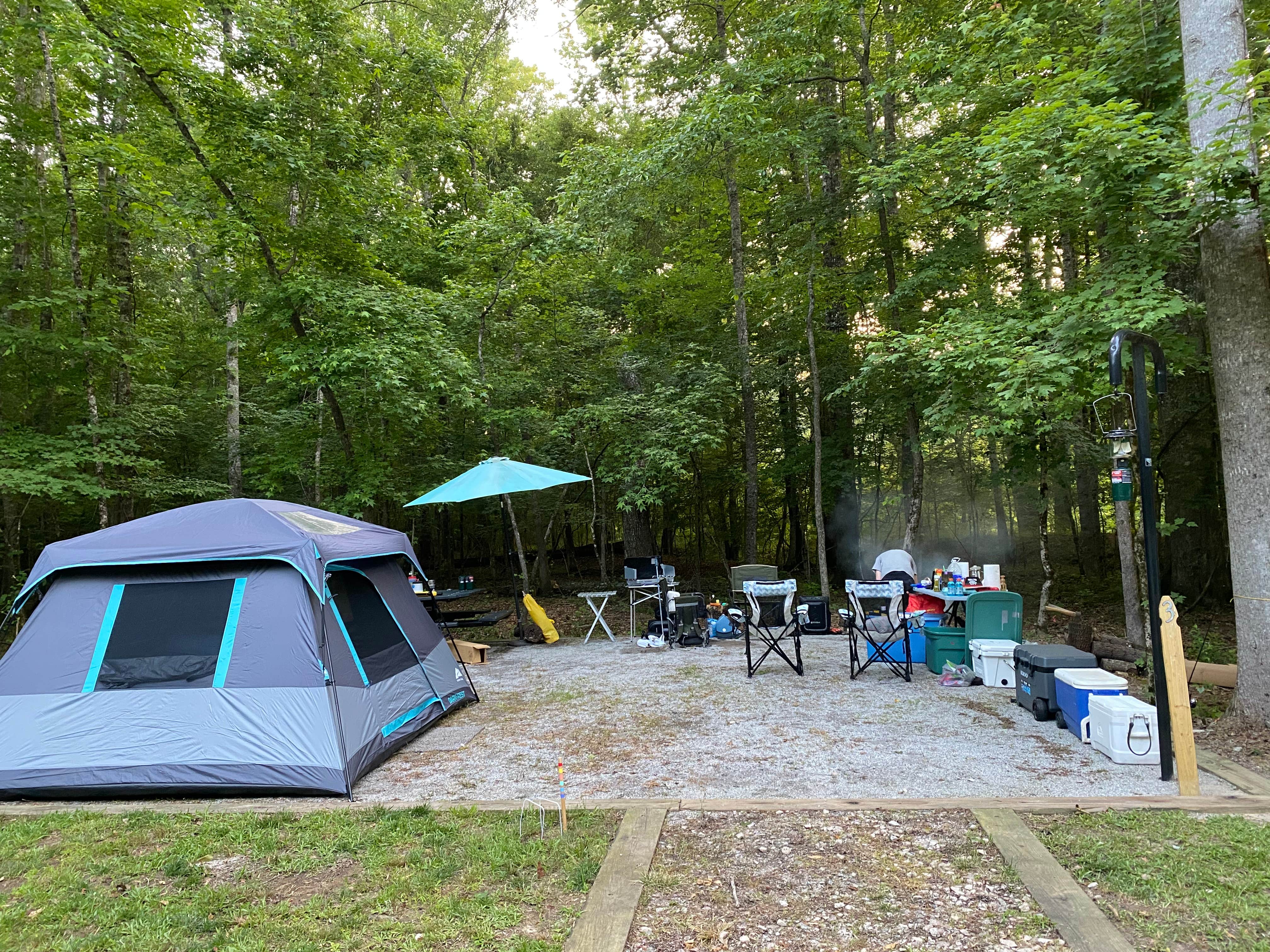 Christy R.'s photo of tent camping at Bush Head Shoals Park near Waverly Hall, GA