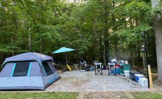 Christy R.'s photo of tent camping at Bush Head Shoals Park near Heflin, AL