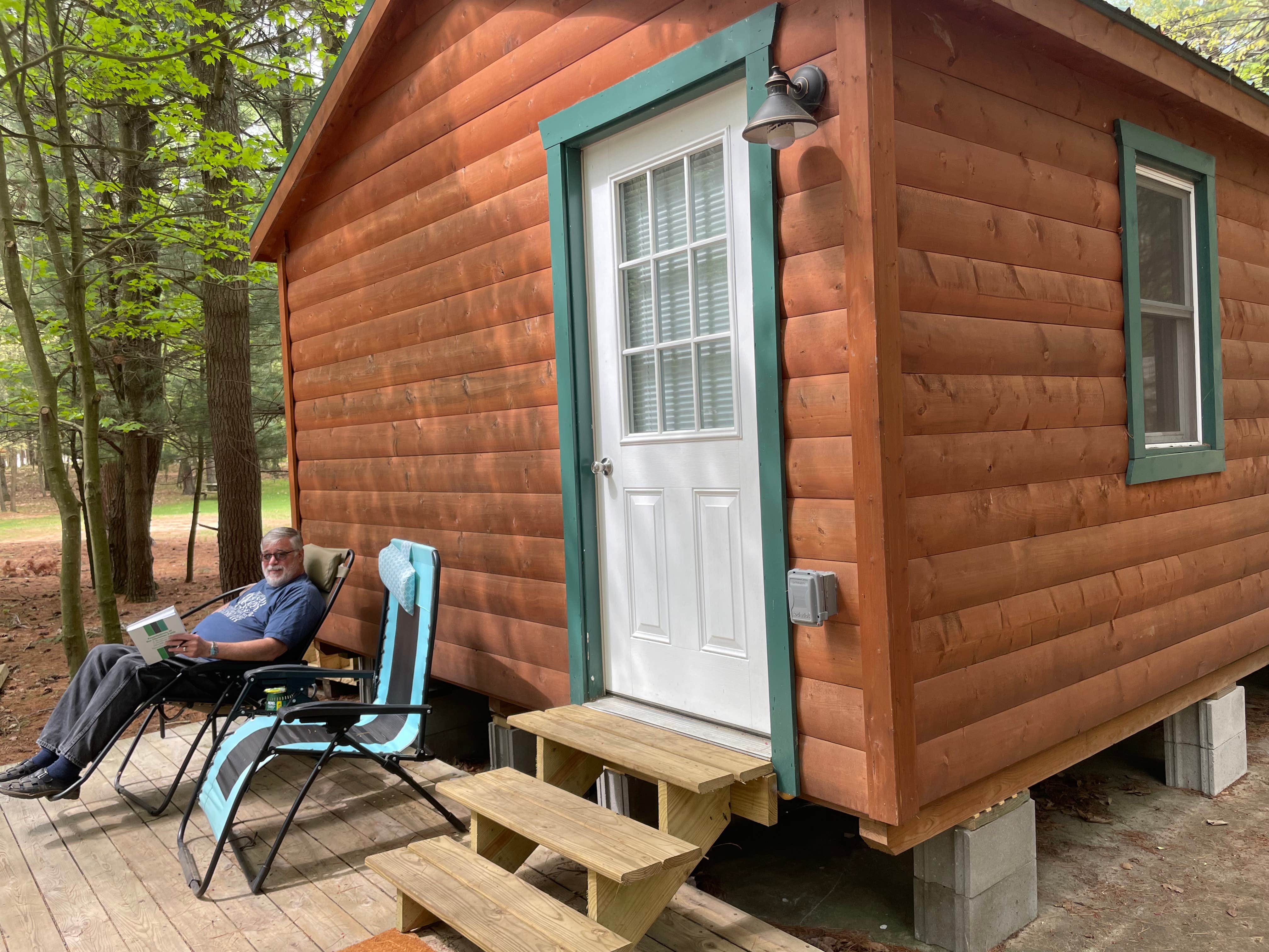 Suzanne E.'s photo of a cabin at Lake Michigan Family Campground near Twin Lake, MI