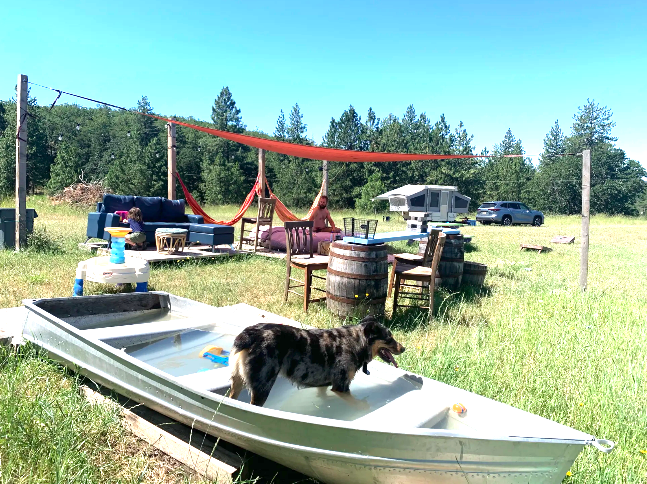 Aidan P.'s photo of camping with pets at Van Life Campground @ Roots Rise Farmstead near John Day Lock and Dam, Lake Umatilla