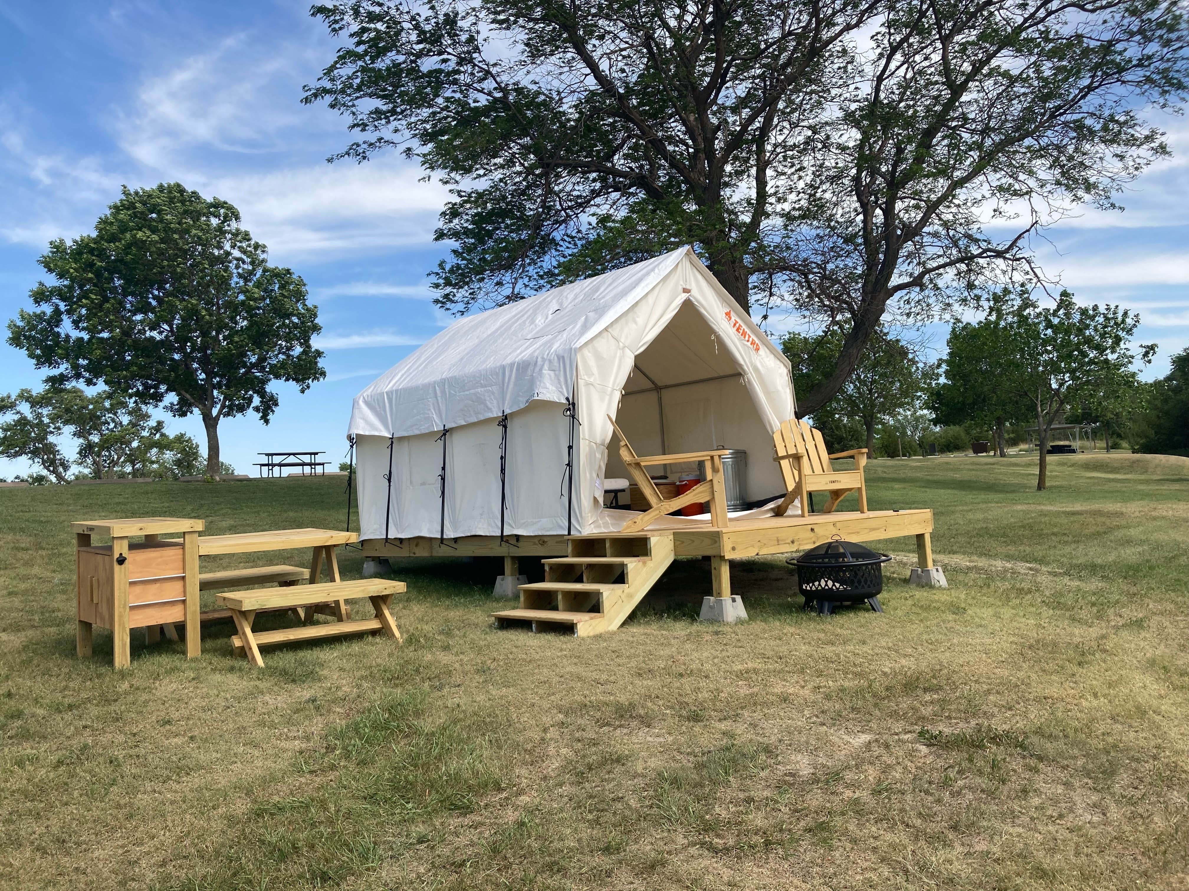 The Dyrt's photo at Tentrr State Park Site - Nebraska Sherman SRA ___ East Ridge Lakeview I ___ Single Camp near Ashton, NE
