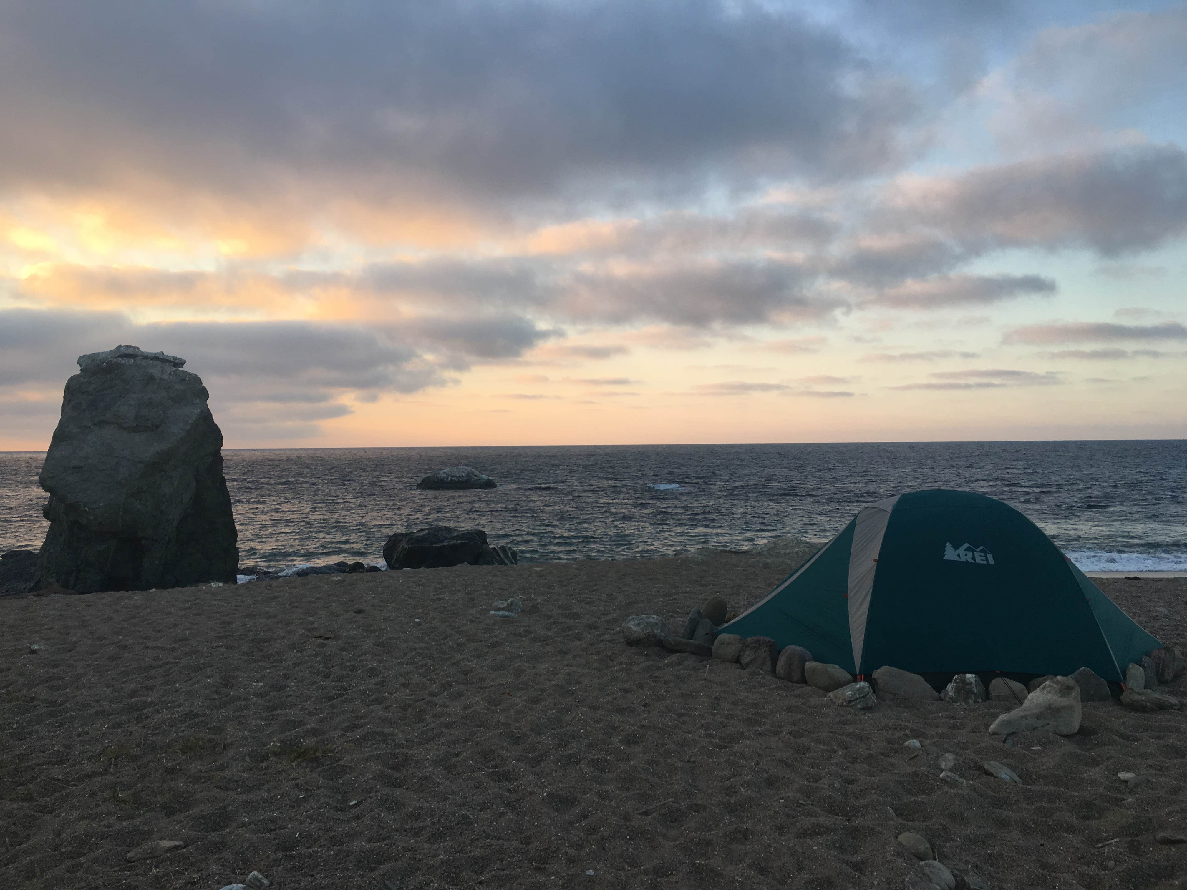 Lacie G.'s photo of tent camping at Parsons Landing Campground near Huntington Beach, CA