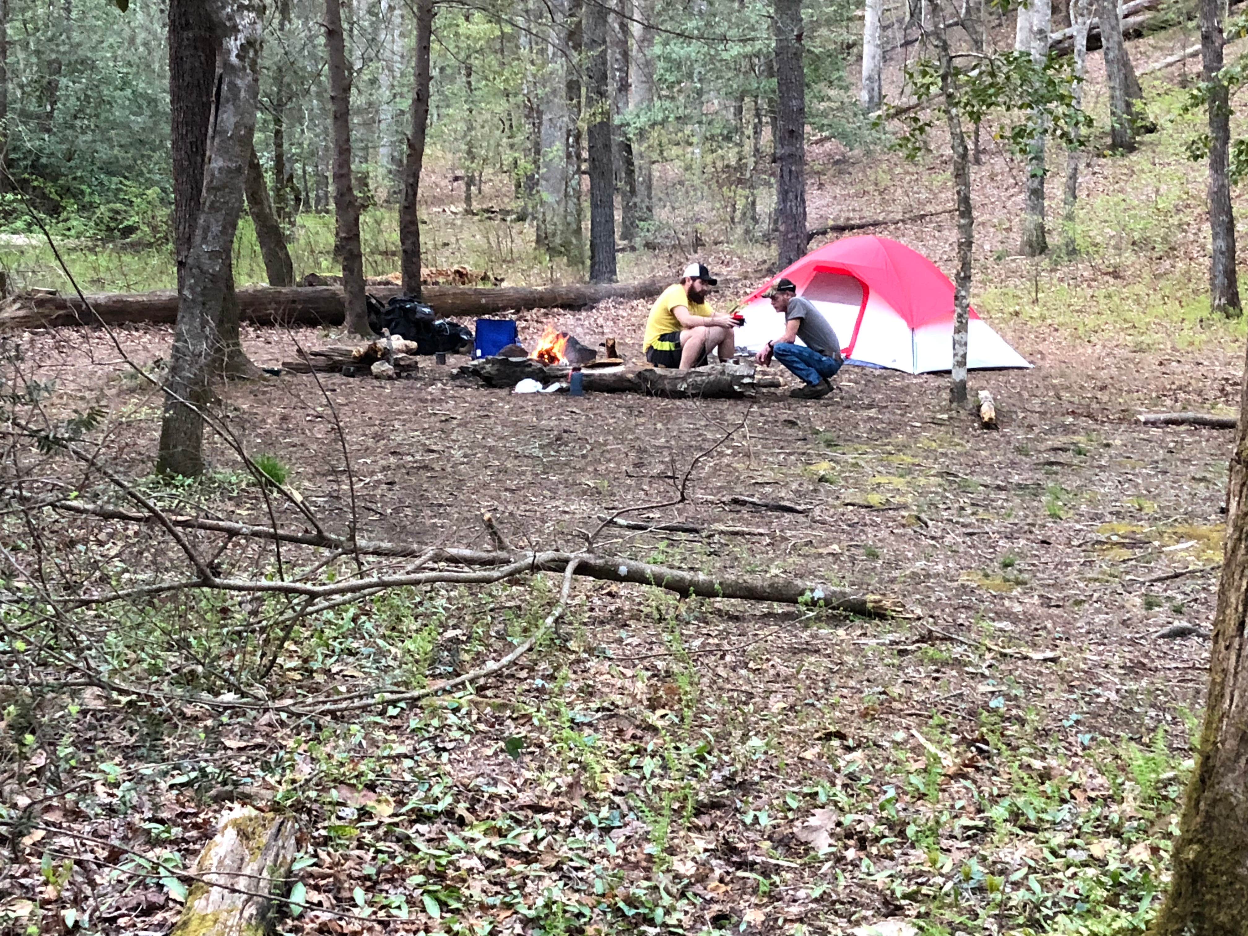 Joshua G.'s photo of tent camping at Raven Cliff Falls near Long Creek, SC
