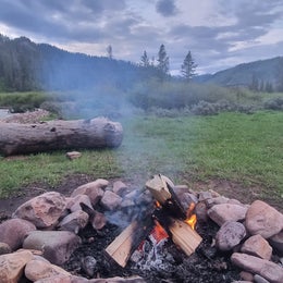 Dispersed camping along Cliff Creek in Bridger-Teton National Forest
