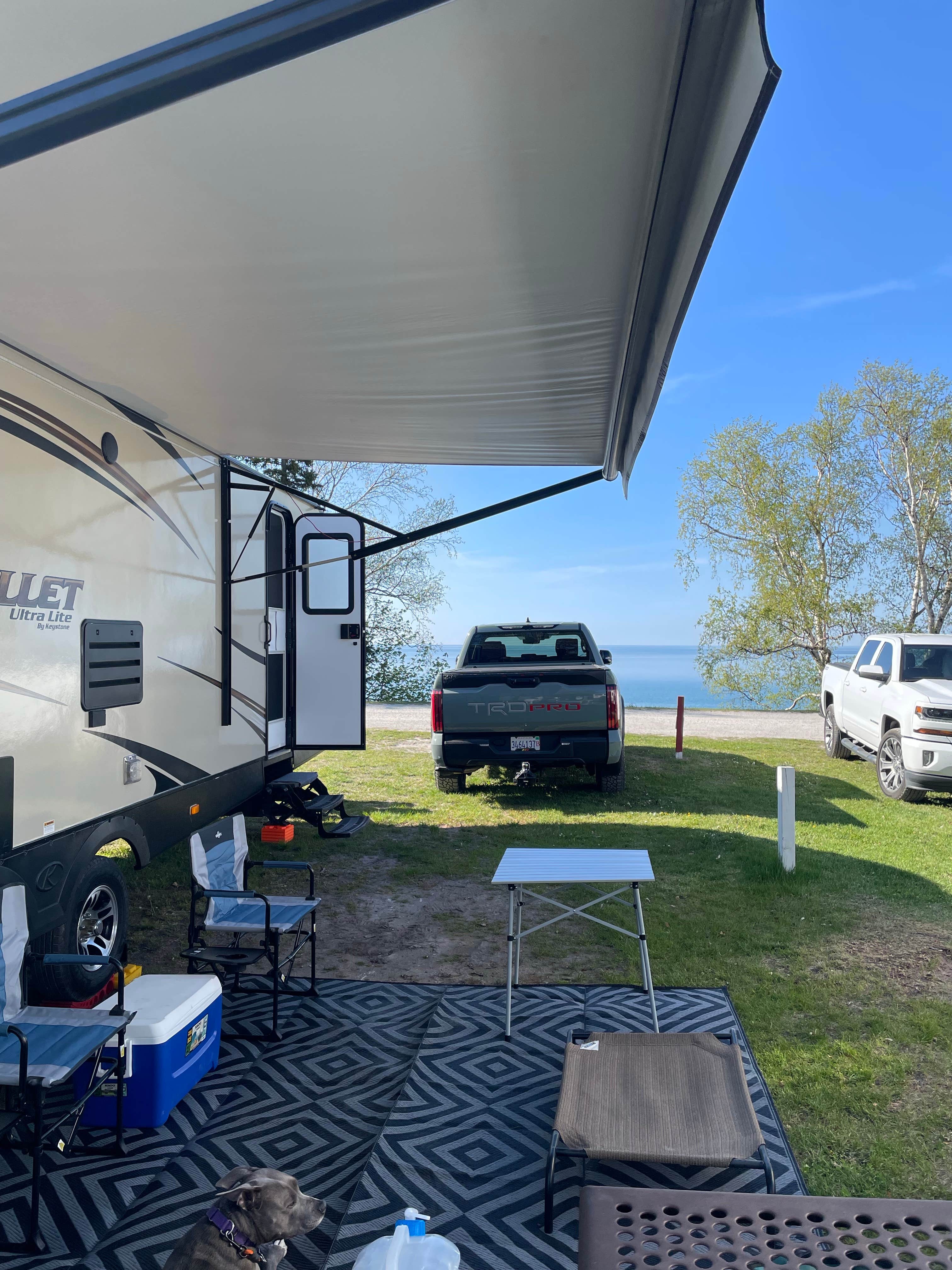 Annette I.'s photo of camping with pets at Woodland Park Campground near Pictured Rocks National Park