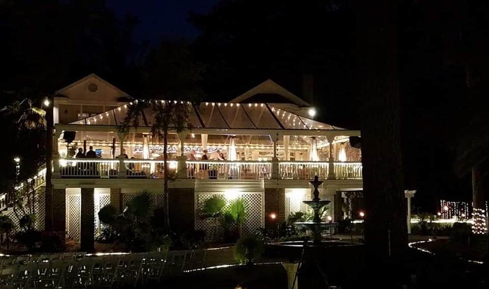 This is the view of the back of the Mackey House when we attended an evening wedding.