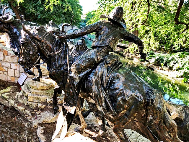 Dora L.'s photo of camping with a horse at Alamo River RV Ranch Resort & Campground near Comfort, TX