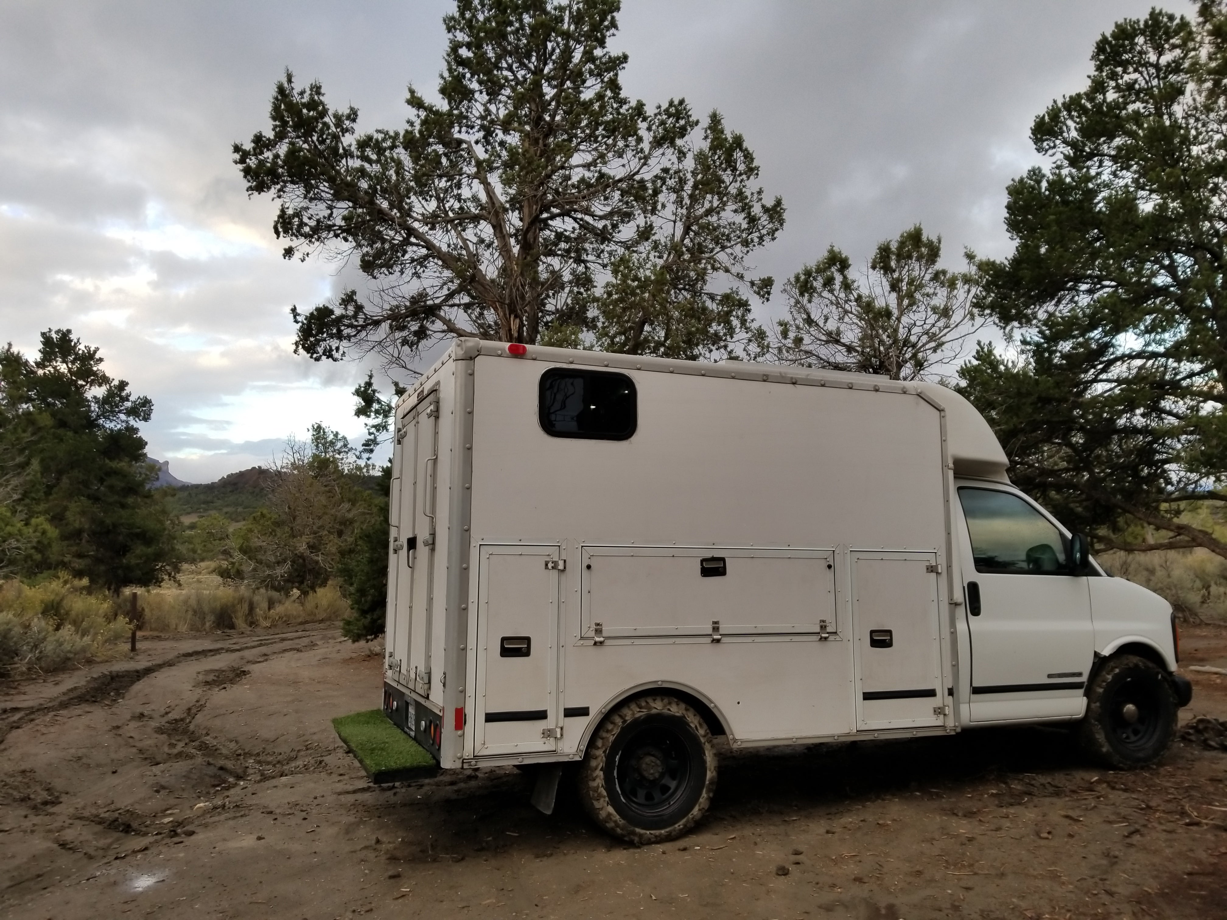 Our Van in the campsite (notice the mud tracks)
