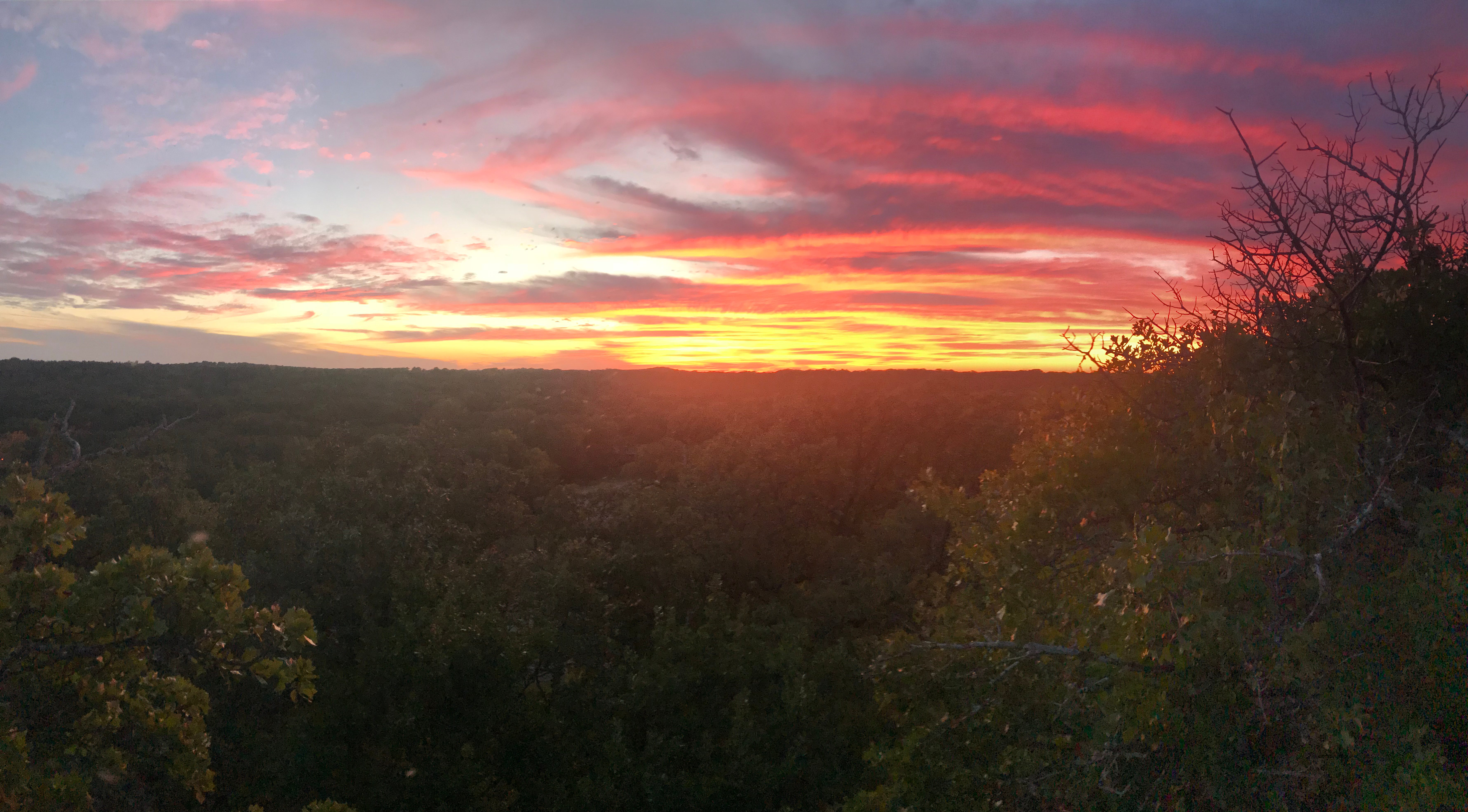 Sunset from Buzzards Roost scenic overlook trail