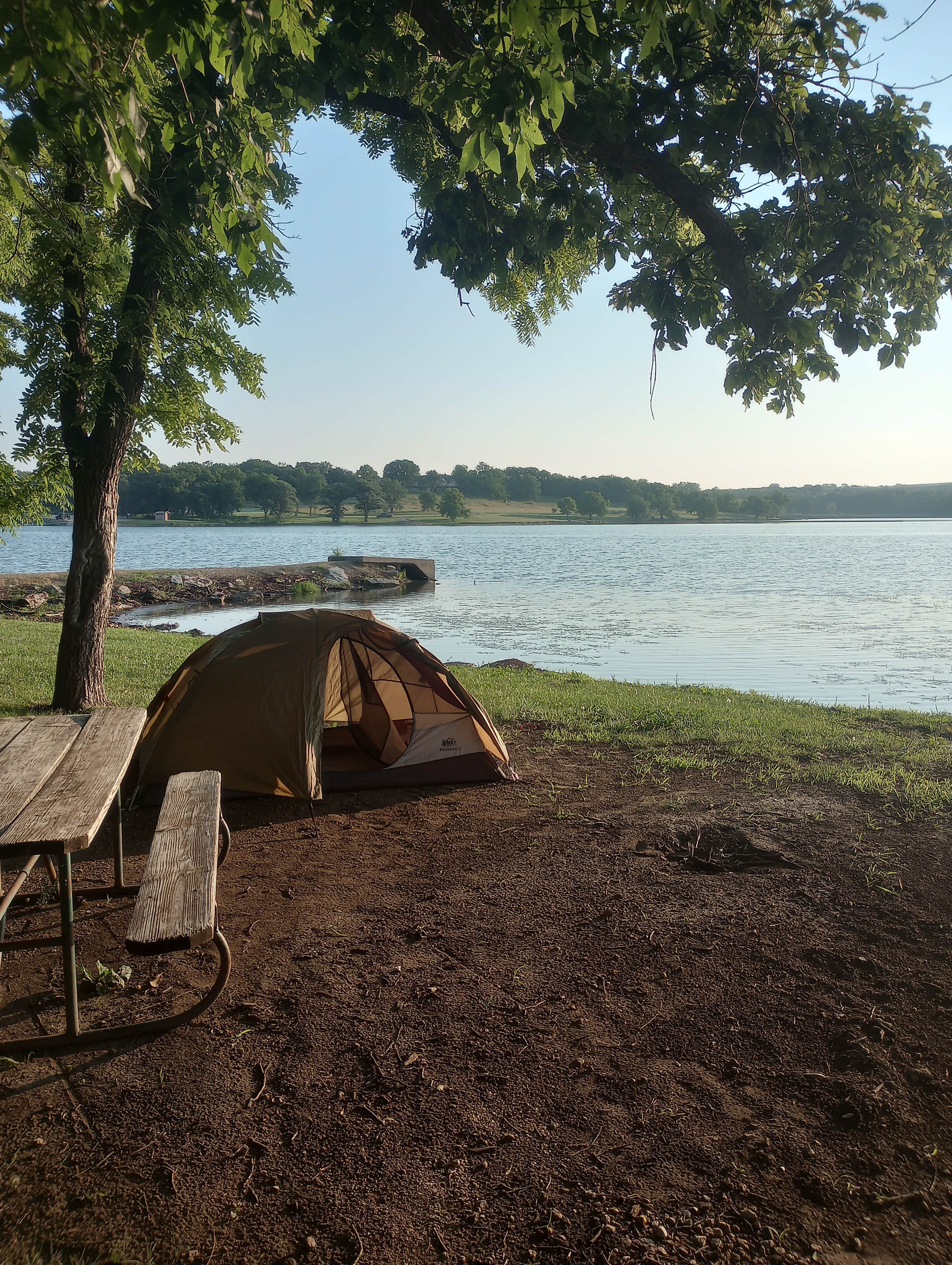 Emma P.'s photo of tent camping at Pottawatomie County State Lake #2 near Milford Lake