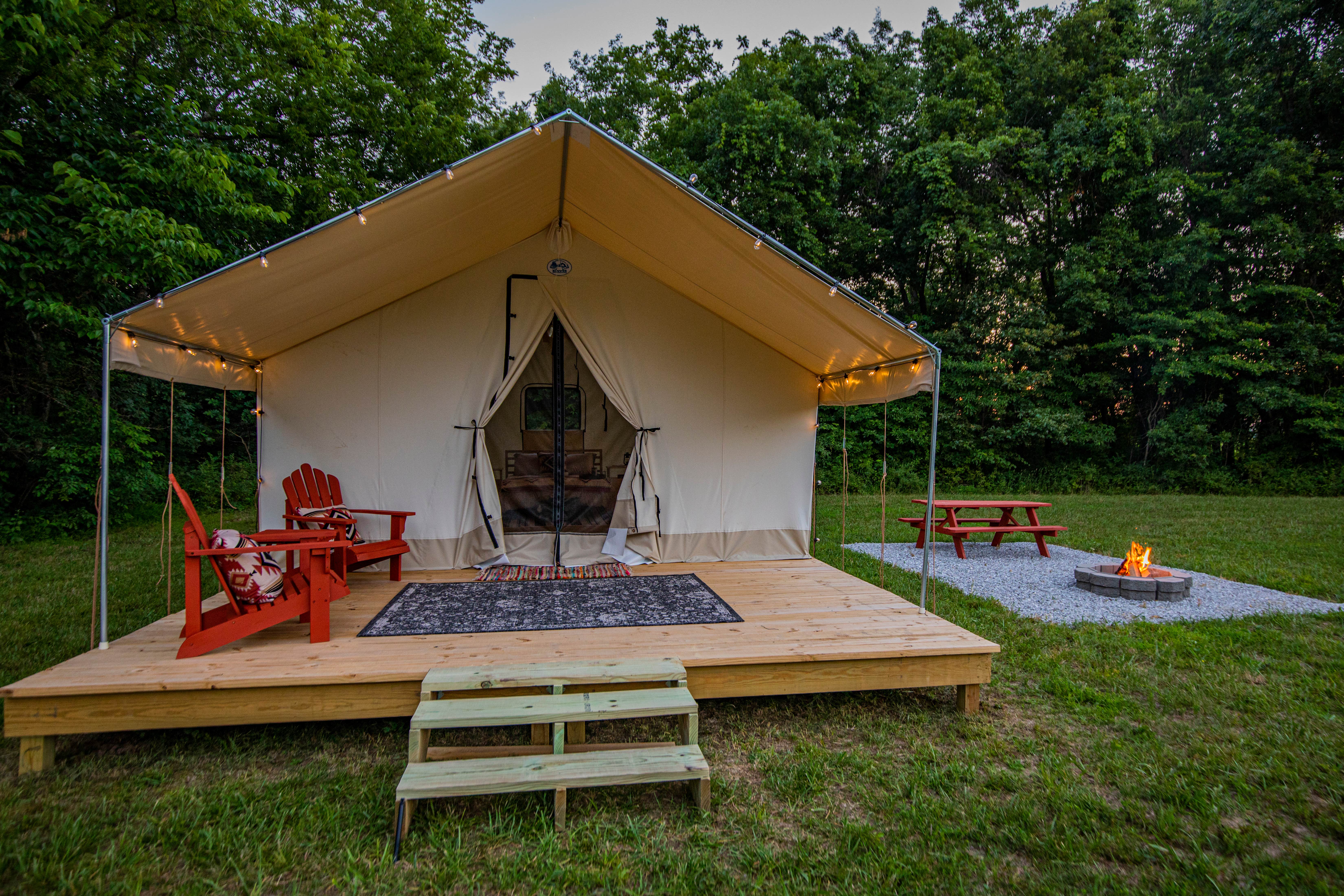 Branch Out Glamping's photo at Roaring River: Glamping Tents near Aurora, MO