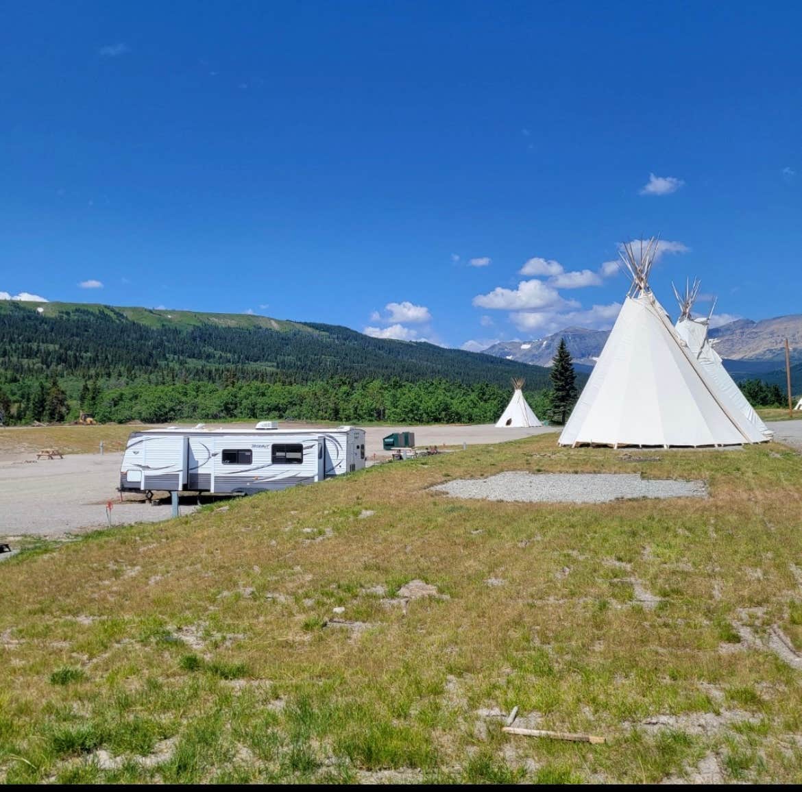 Mary P.'s photo of rv camping at Glacier Grizzly Resort- RV, Tent Site & TIPI - PERMANENTLY CLOSED near Siyeh Bend, MT