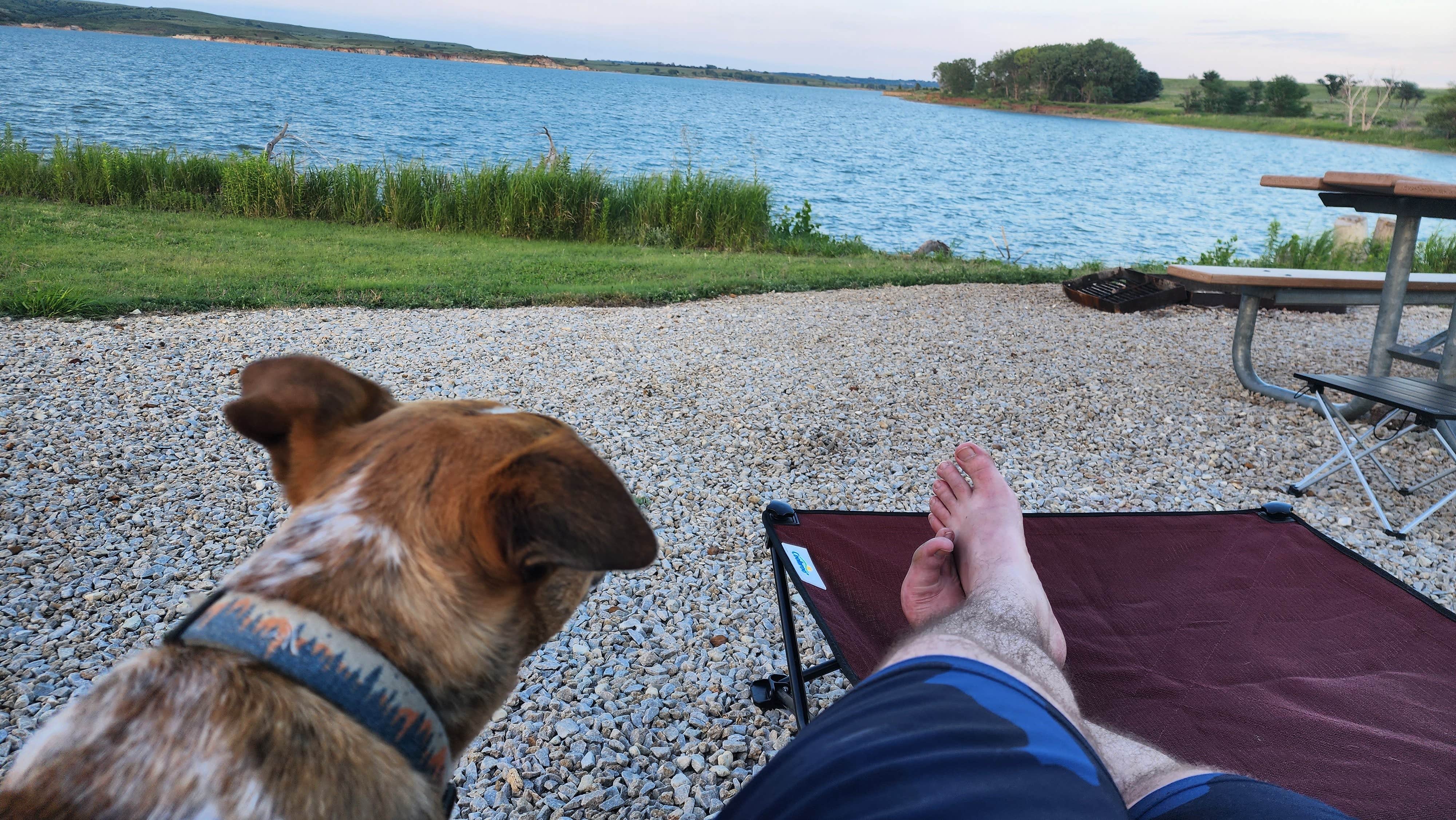 Jay B.'s photo of camping with pets at Minooka Park near Ellinwood, KS