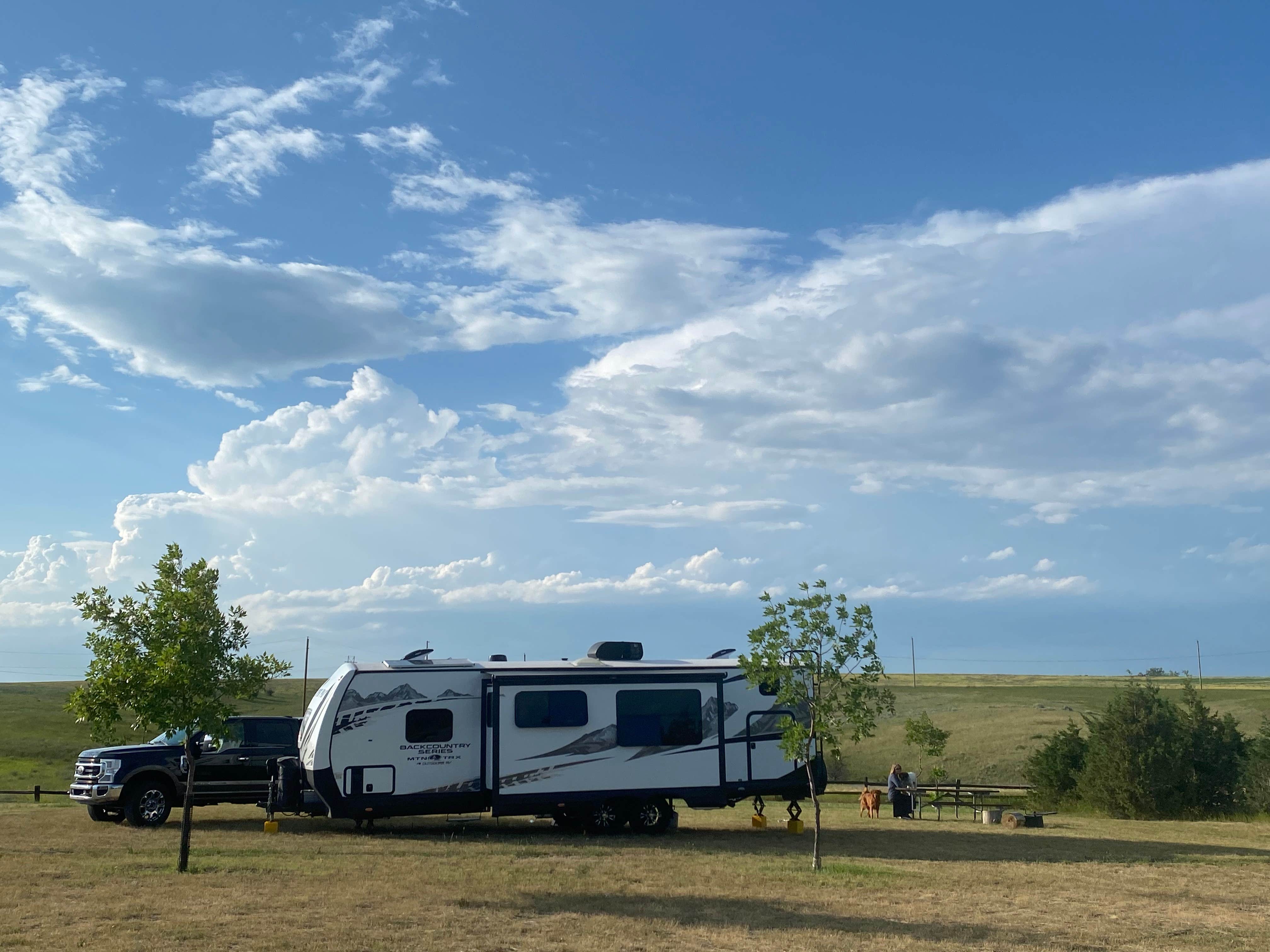 mary F.'s photo of camping with pets at West End Tent And Trailer Campground — Fort Peck Project near Fort Peck Project
