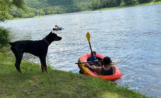 Mayra O.'s photo of camping with pets at Slumberland at the River's Edge near Narrowsburg, NY