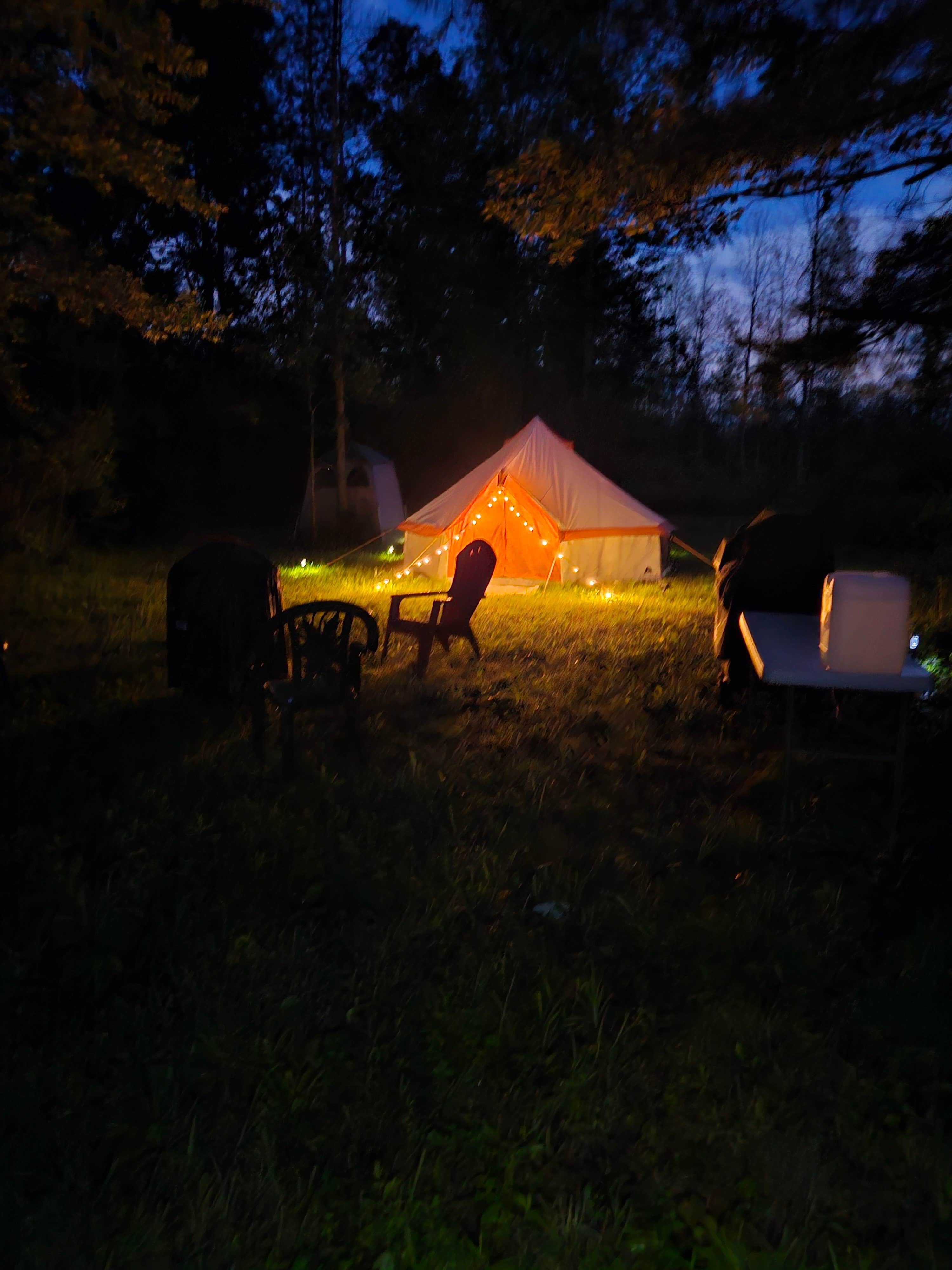 Matt F.'s photo of tent camping at Whitetail Meadows near Round Lake, NY