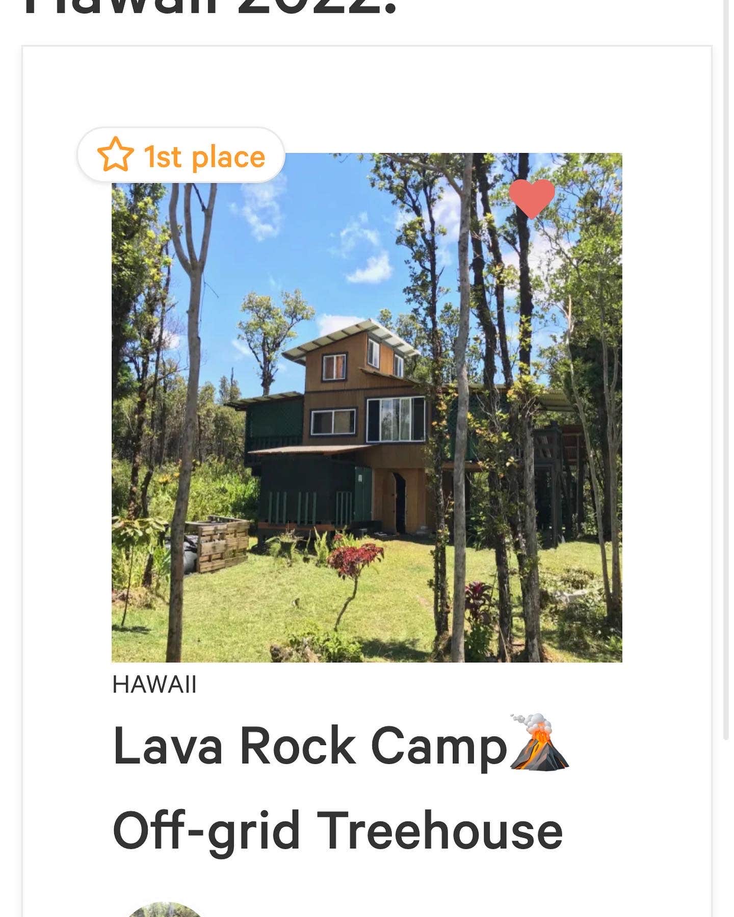 Camper-submitted photo at Lava Rock Glamping near Hawaiian Paradise Park, HI