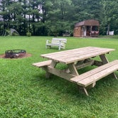 pinic tables, firepit, benches, etc