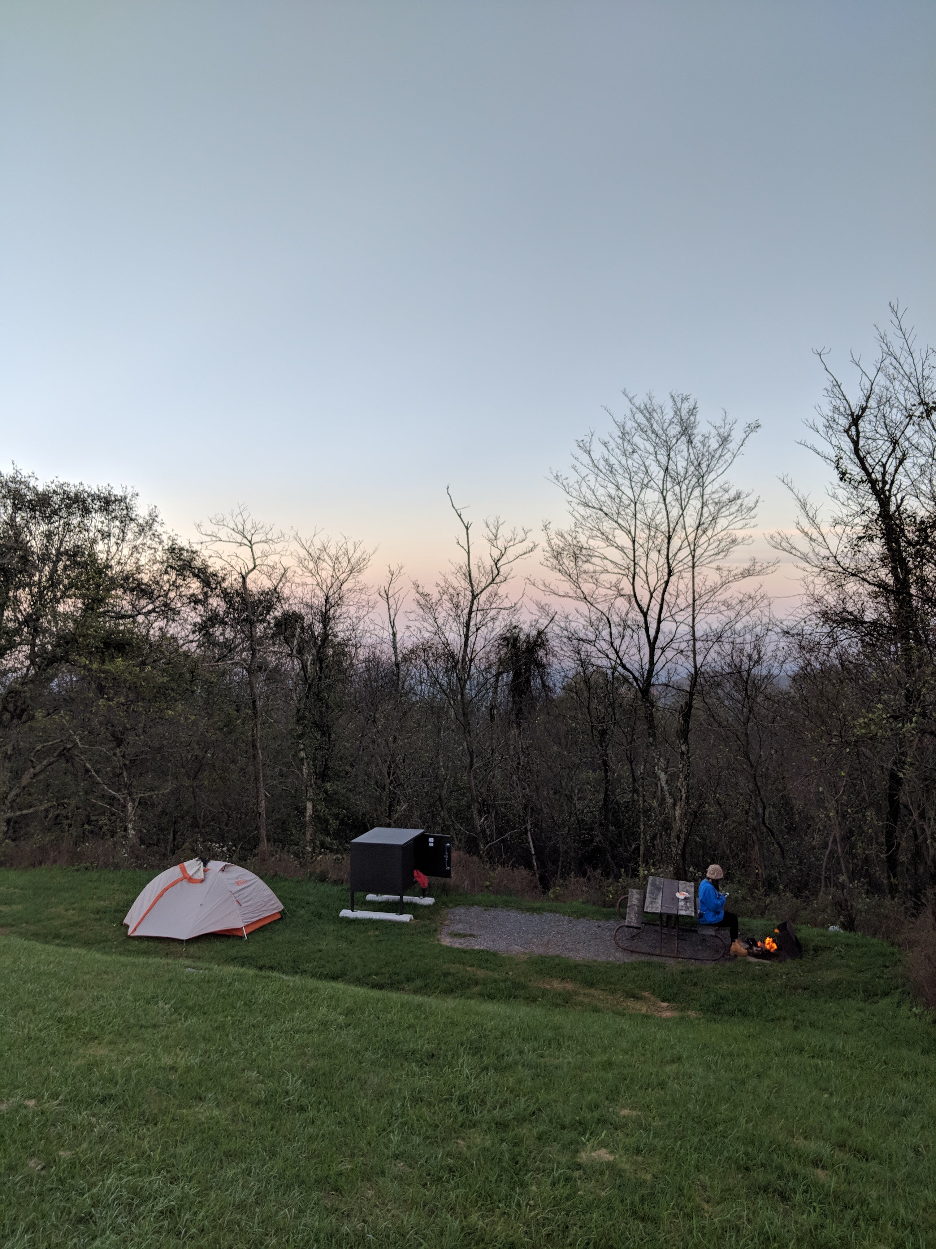 View from our campsite at sunset