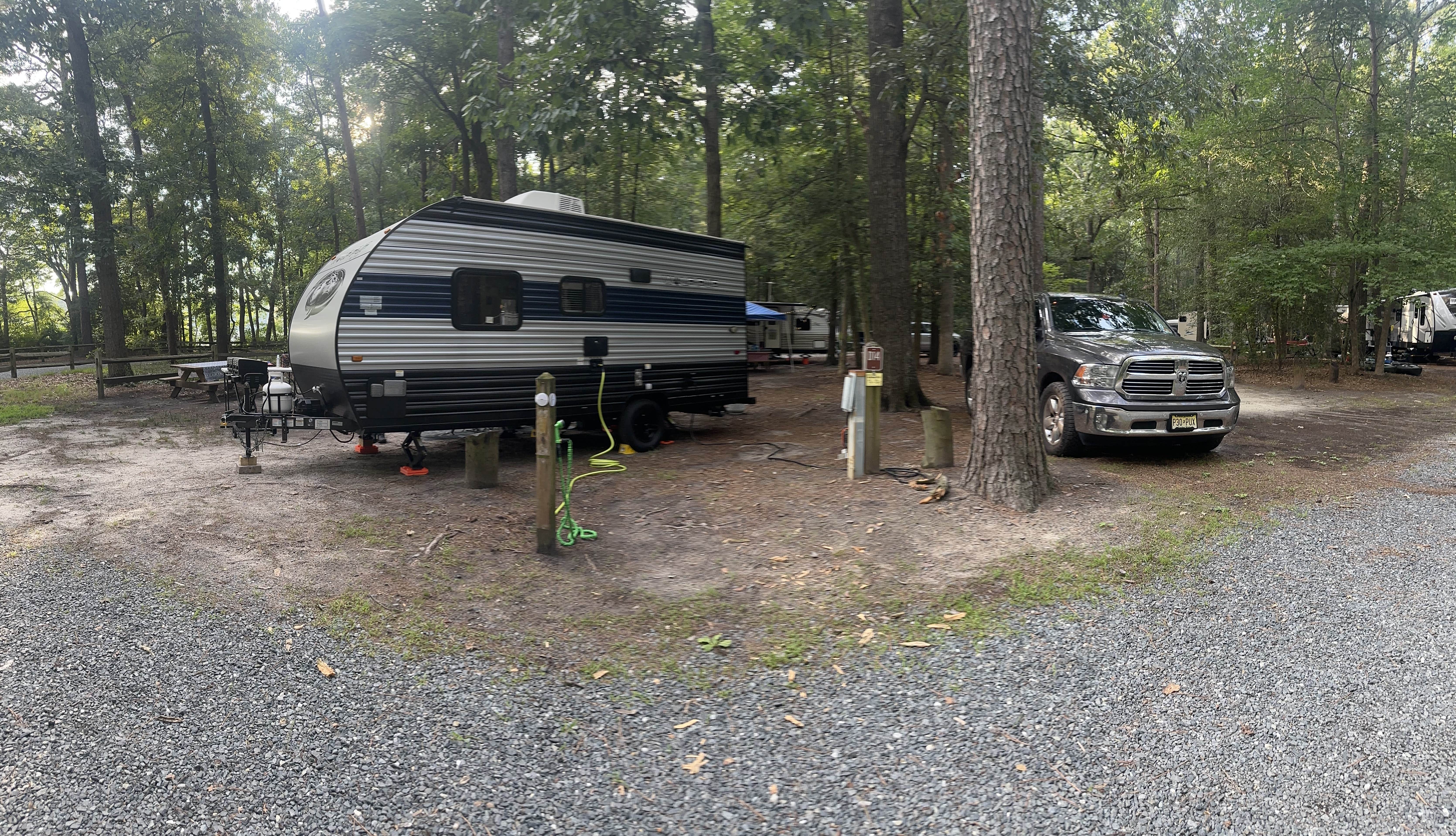 Jessica D.'s photo of rv camping at Trap Pond State Park Campground near Trappe, MD