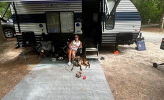 Jessica D.'s photo of camping with pets at Trap Pond State Park Campground near Seaford, DE