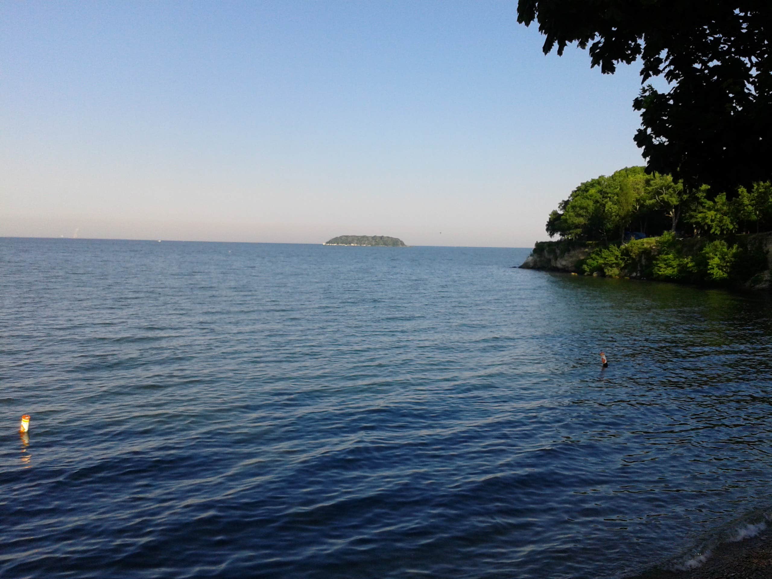 View from the beach/swimming area