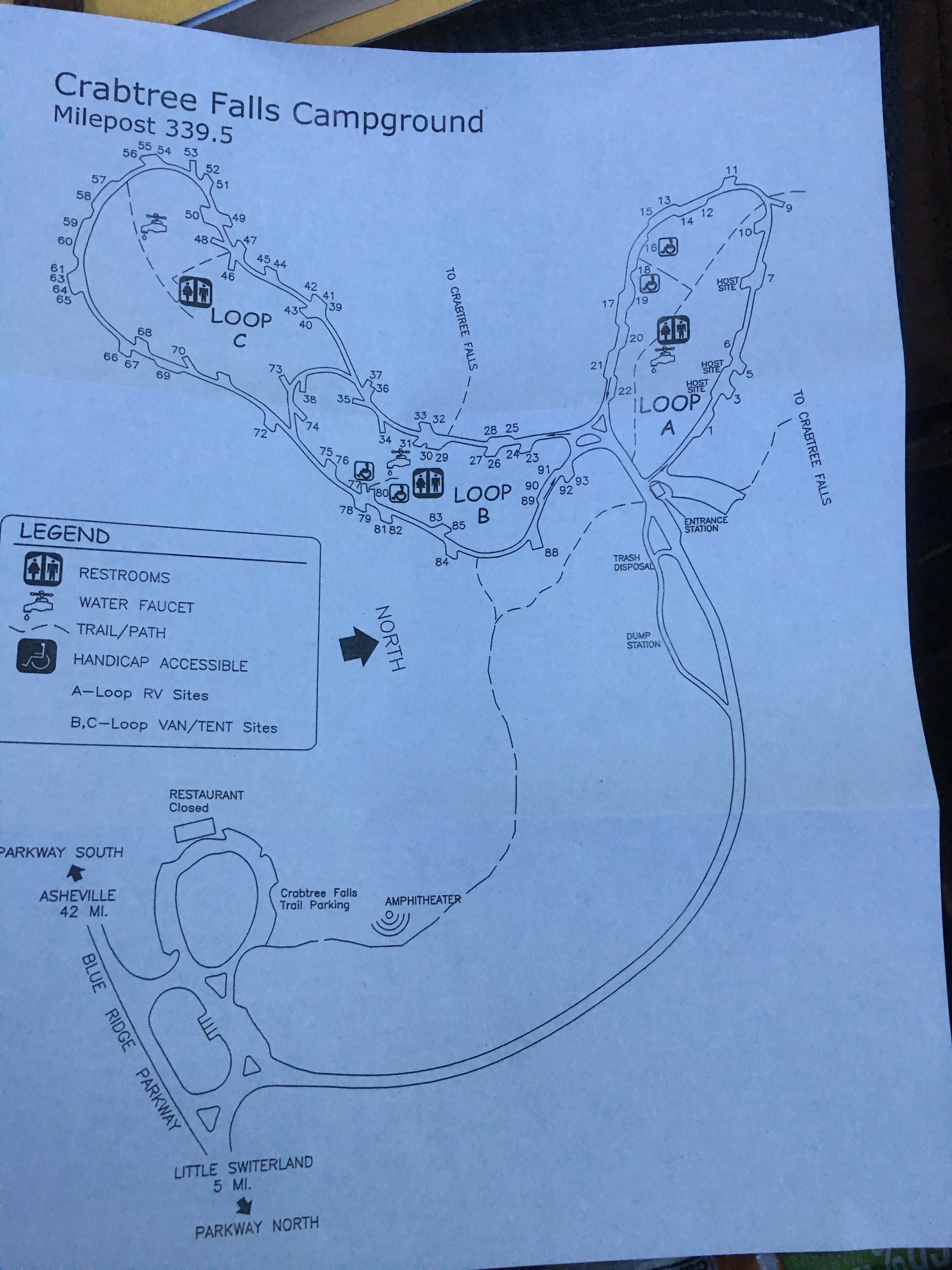 Map of the campground area