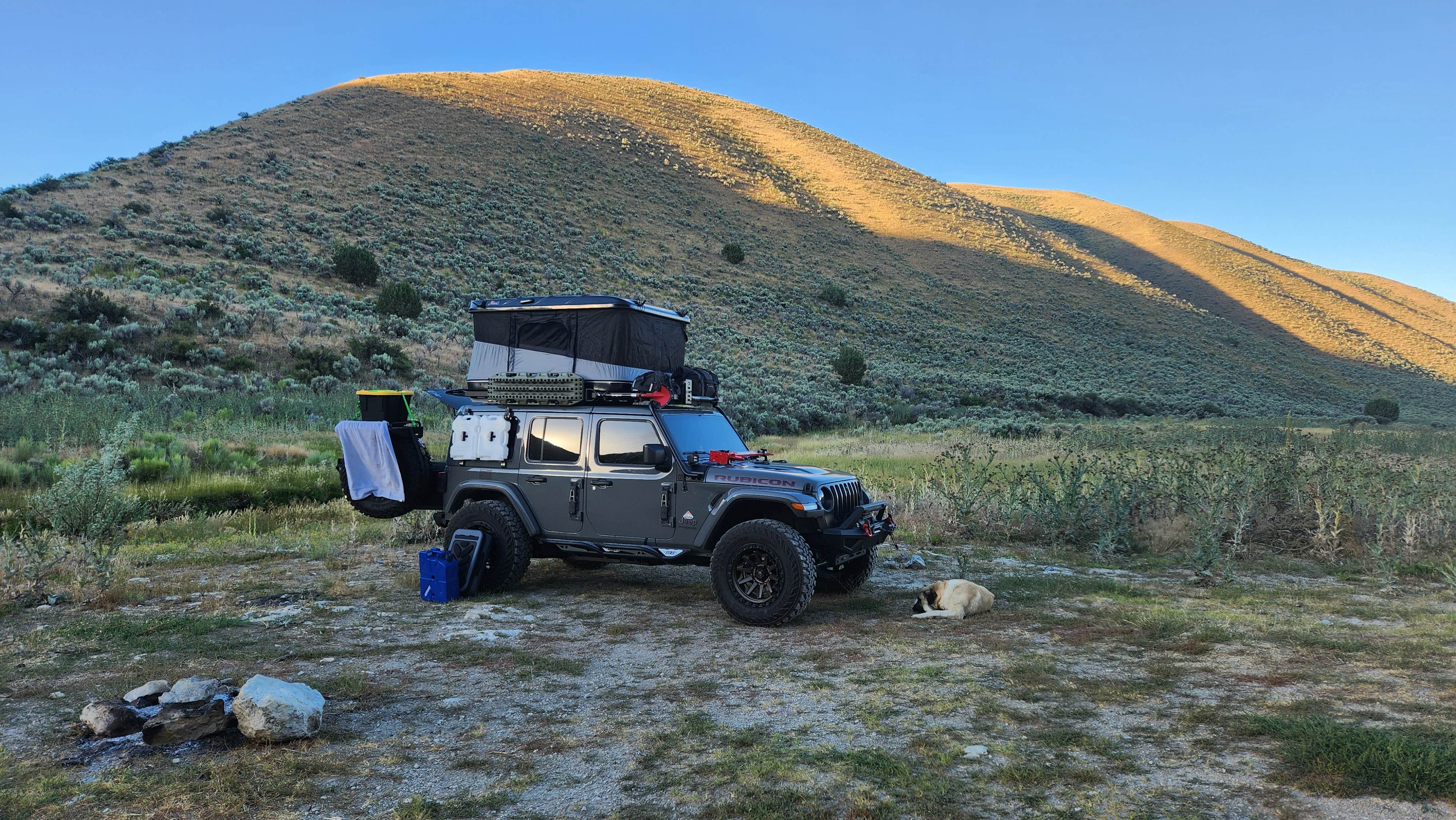 JEFF F.'s photo of camping with pets at 12 Mile Hot Springs Dispersed Camping near Deeth, NV