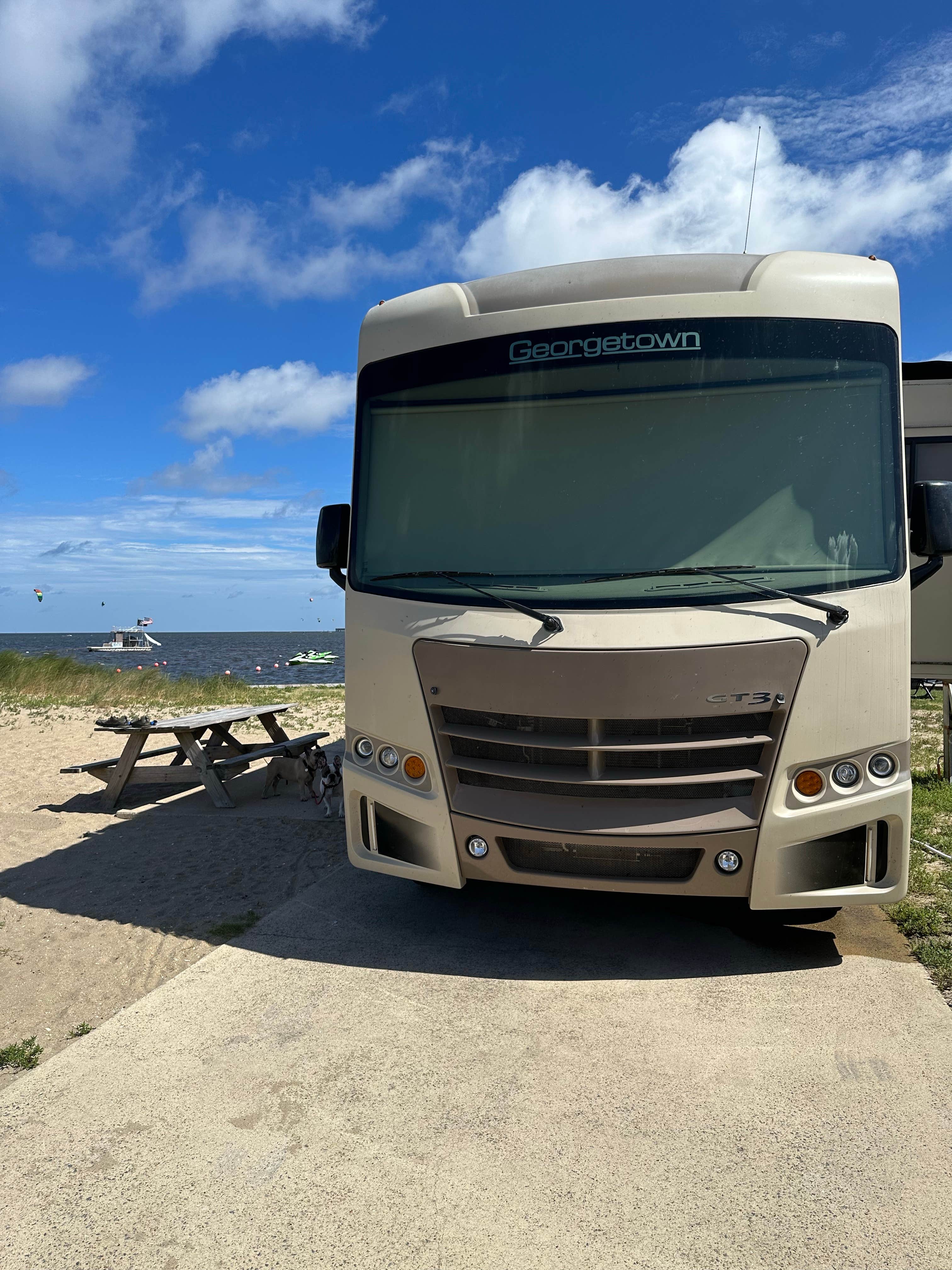 Sarah A.'s photo of camping with pets at Camp Hatteras RV Resort and Campground near Cape Hatteras National Seashore
