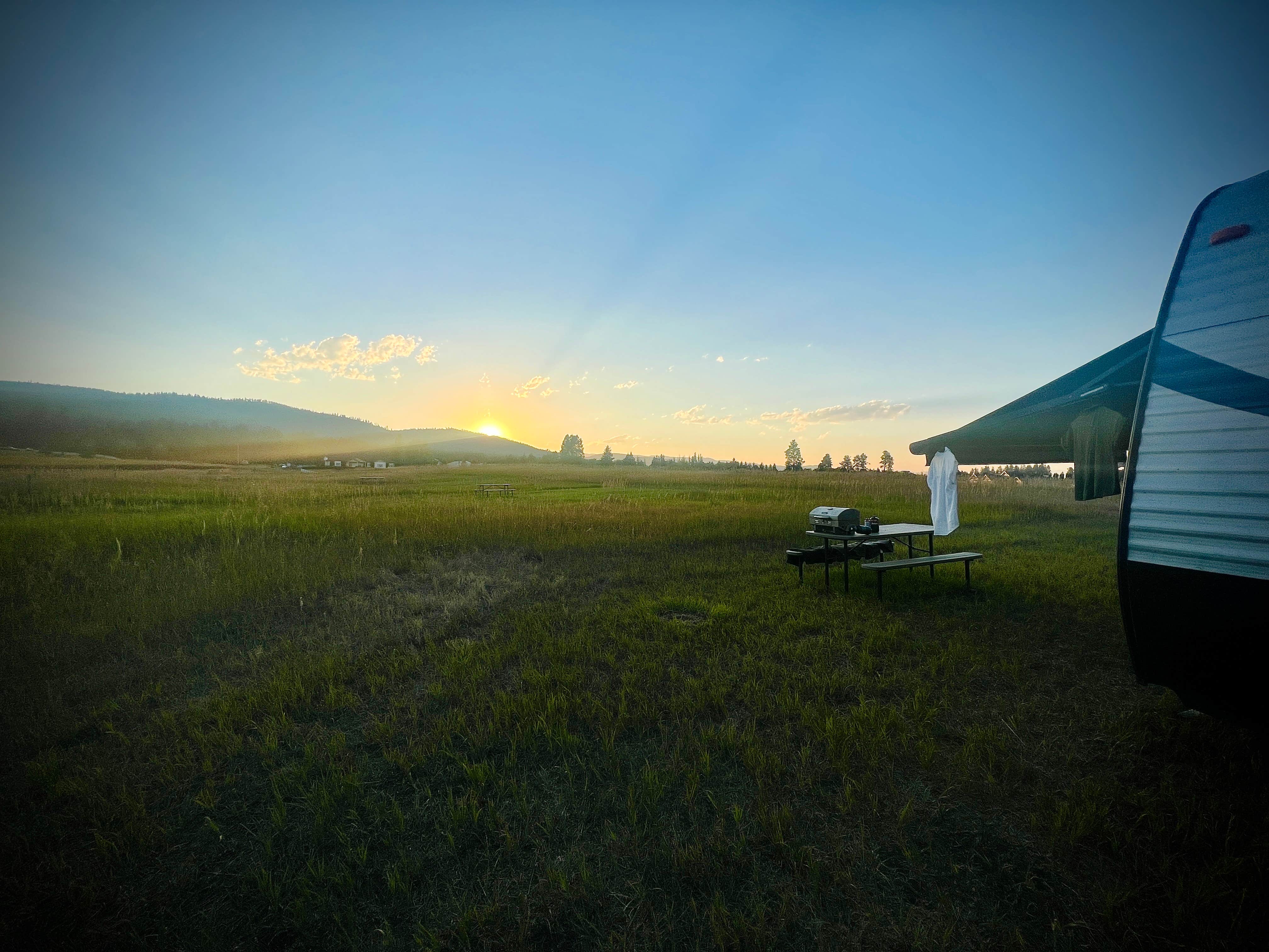 Horses Hot Shower Close to Everything Camping Kalispell, MT