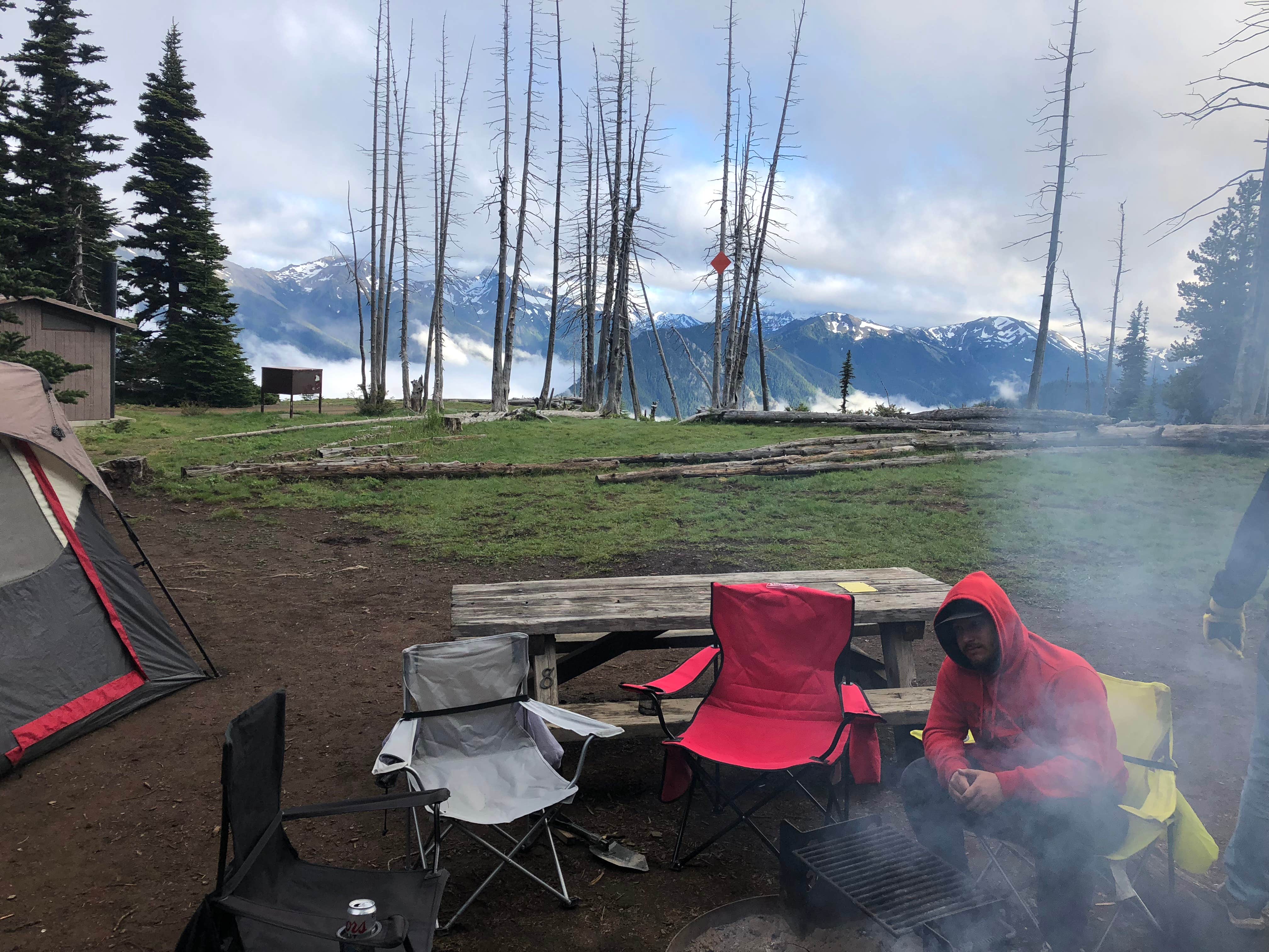 Chad K.'s photo of tent camping at Deer Park Campground — Olympic National Park near Freeland, WA