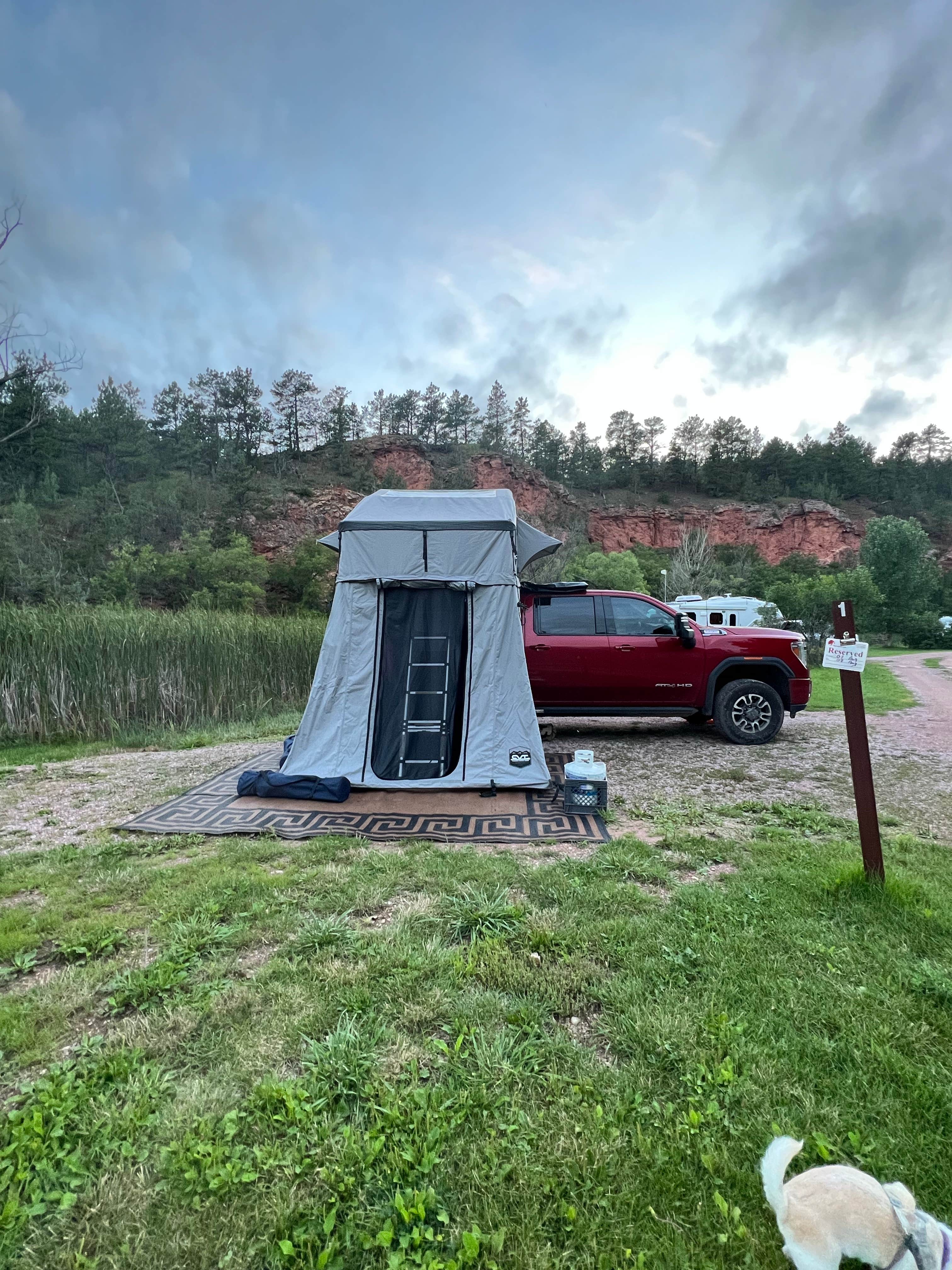 leanne G.'s photo of camping with pets at Cold Brook Lake Campground near Buffalo Gap, SD