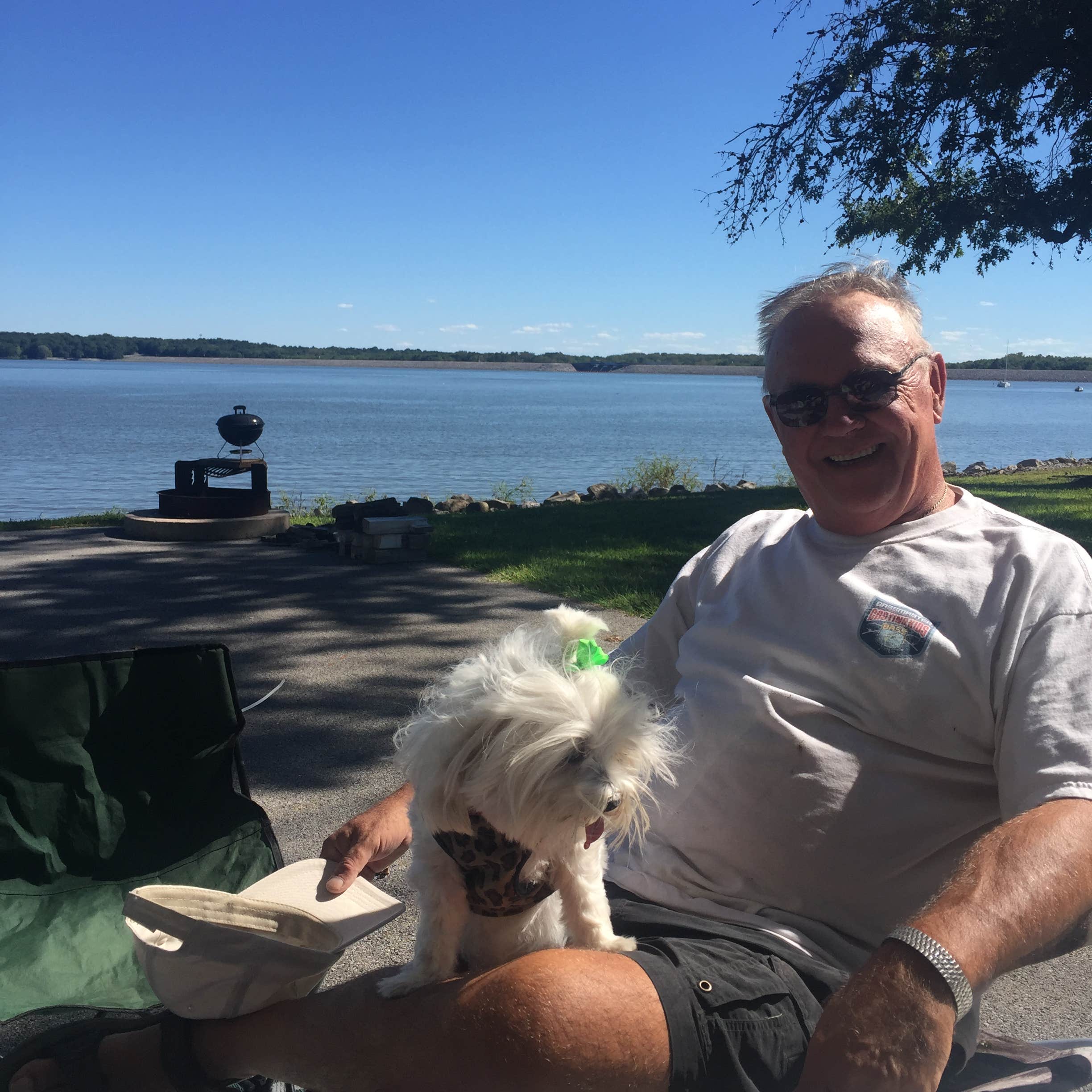 Jeanie H.'s photo of camping with pets at Dam West Spillway near Ramsey, IL