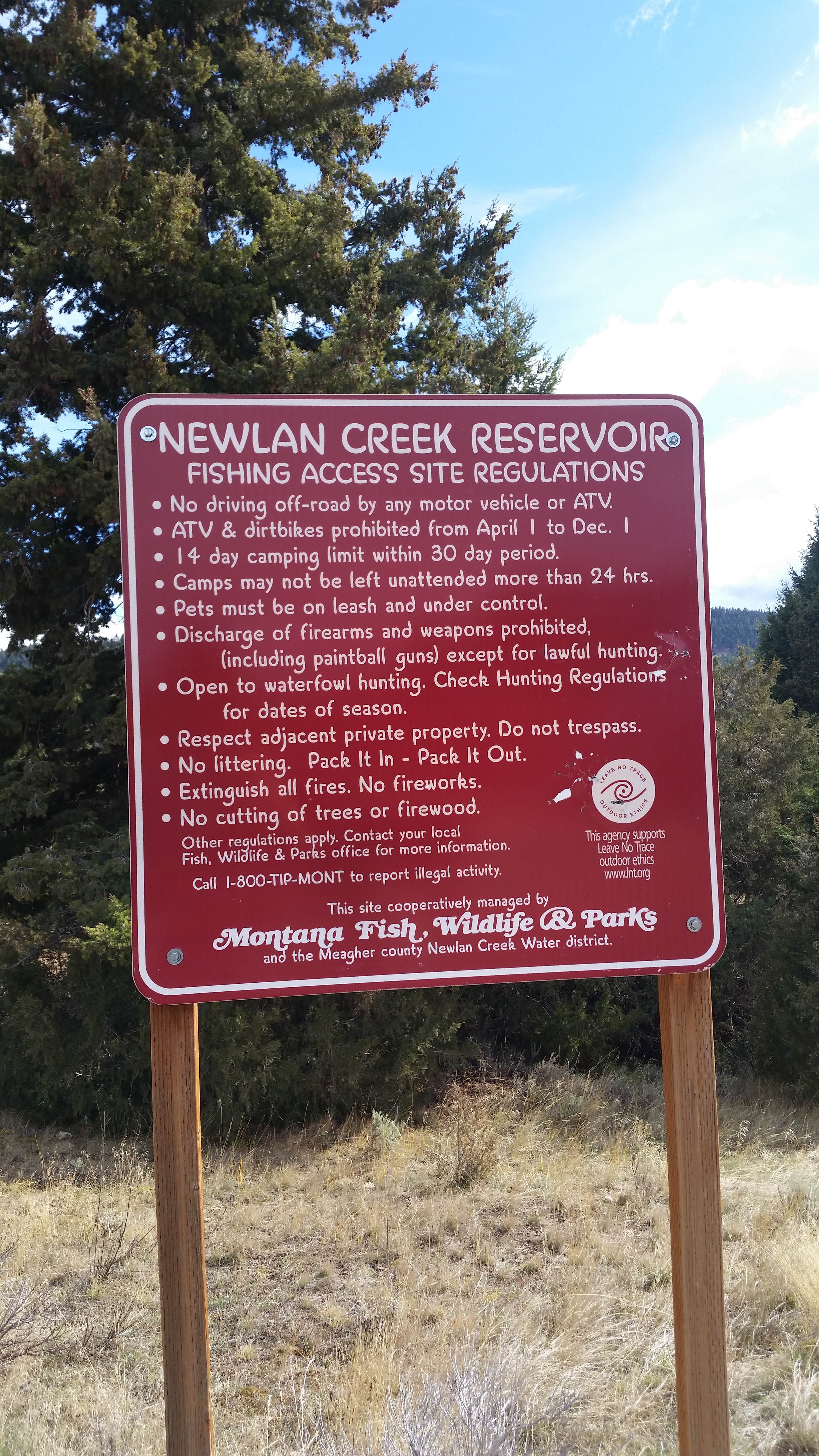 Camper-submitted photo at Newlan Creek Reservoir near White Sulphur Springs, MT