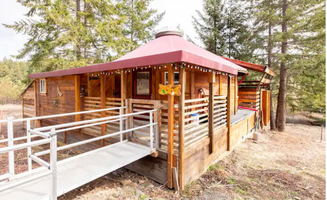 Ashley F.'s photo of a cabin at Yurt at Rivendell Romance in the Forest near Hood River, OR