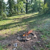 our fire pit to cook canned ravioli from the neighboring dollar general