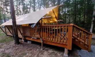 Glamping Tent with Covered Deck at Getaway on Ranger Creek