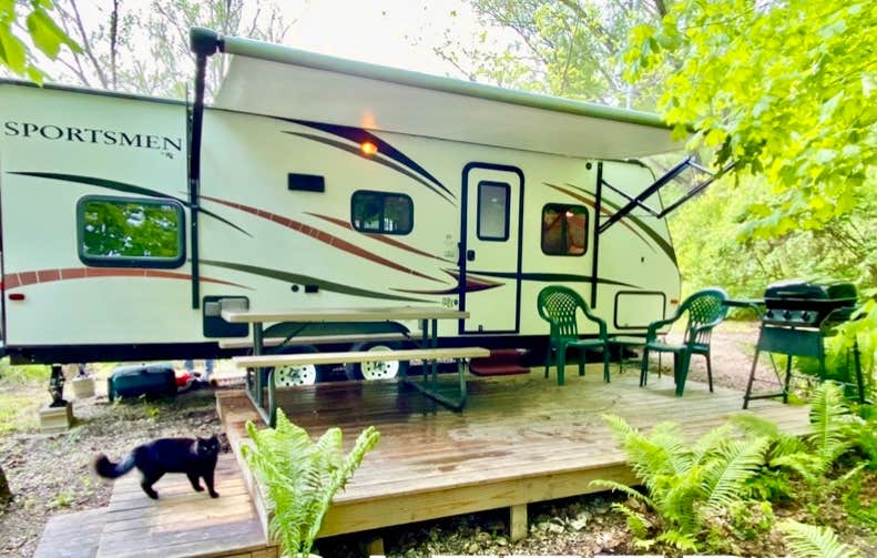 Camping near Upper Iowa Resort and Rental: Hideaway Camper By The Cave 2.0, Decorah, Iowa