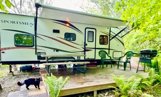 Camping near Upper Iowa Resort and Rental: Hideaway Camper By The Cave 2.0, Decorah, Iowa