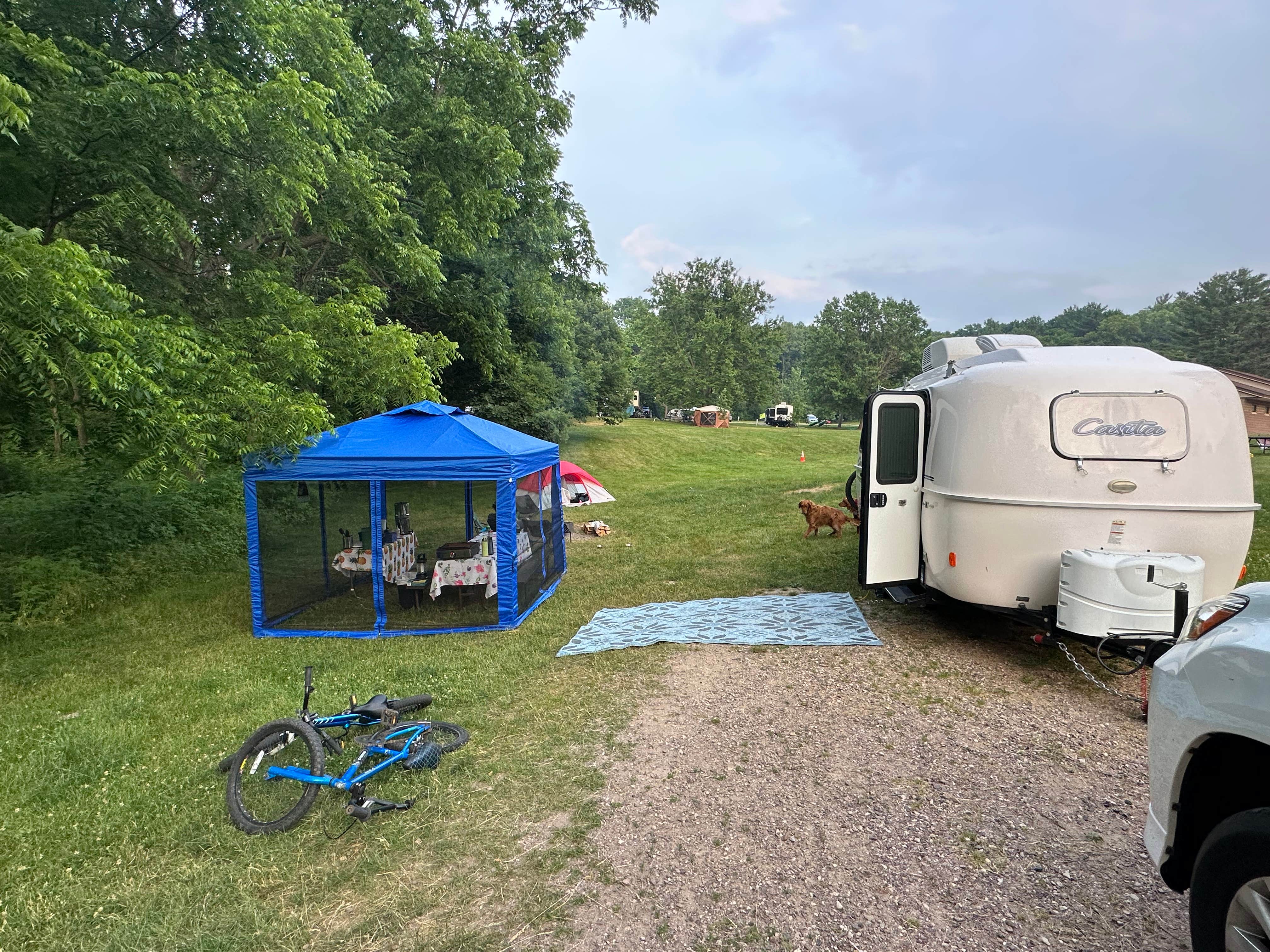 Jennifer D.'s photo of camping with pets at Northern Lights Campground — Devils Lake State Park near Lake Delton, WI