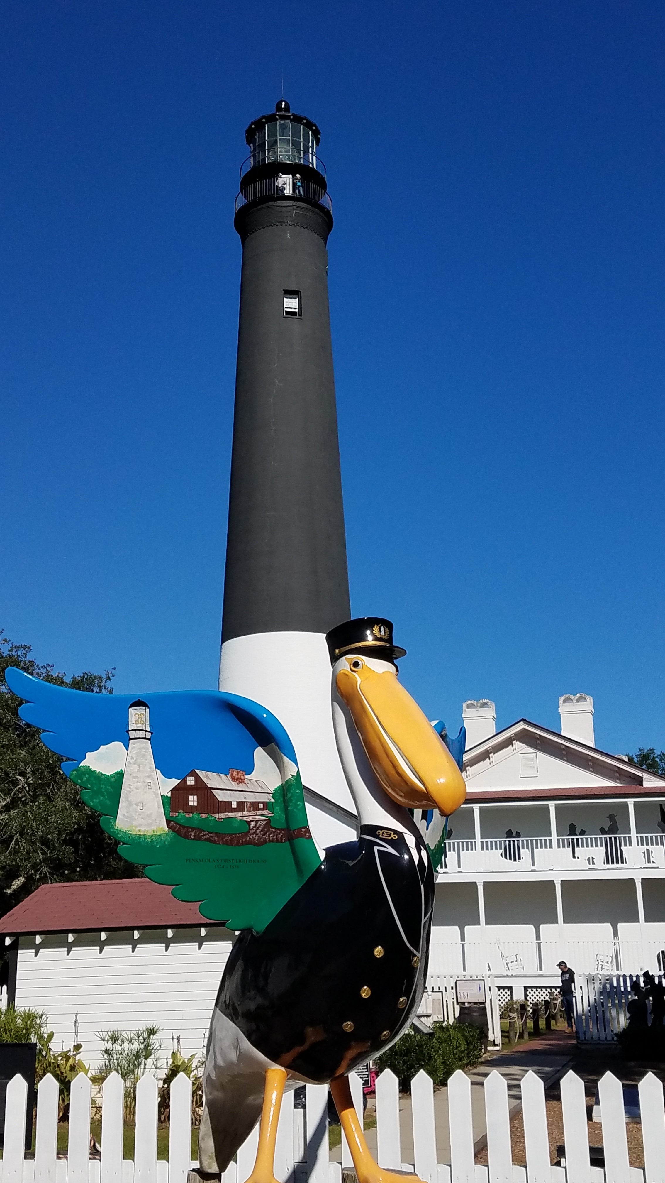 This is not at the park, but it's the Pensacola Lighthouse with Jeremiah Pelican at the Naval Air Station. The Blue Angels are based at the NAS.