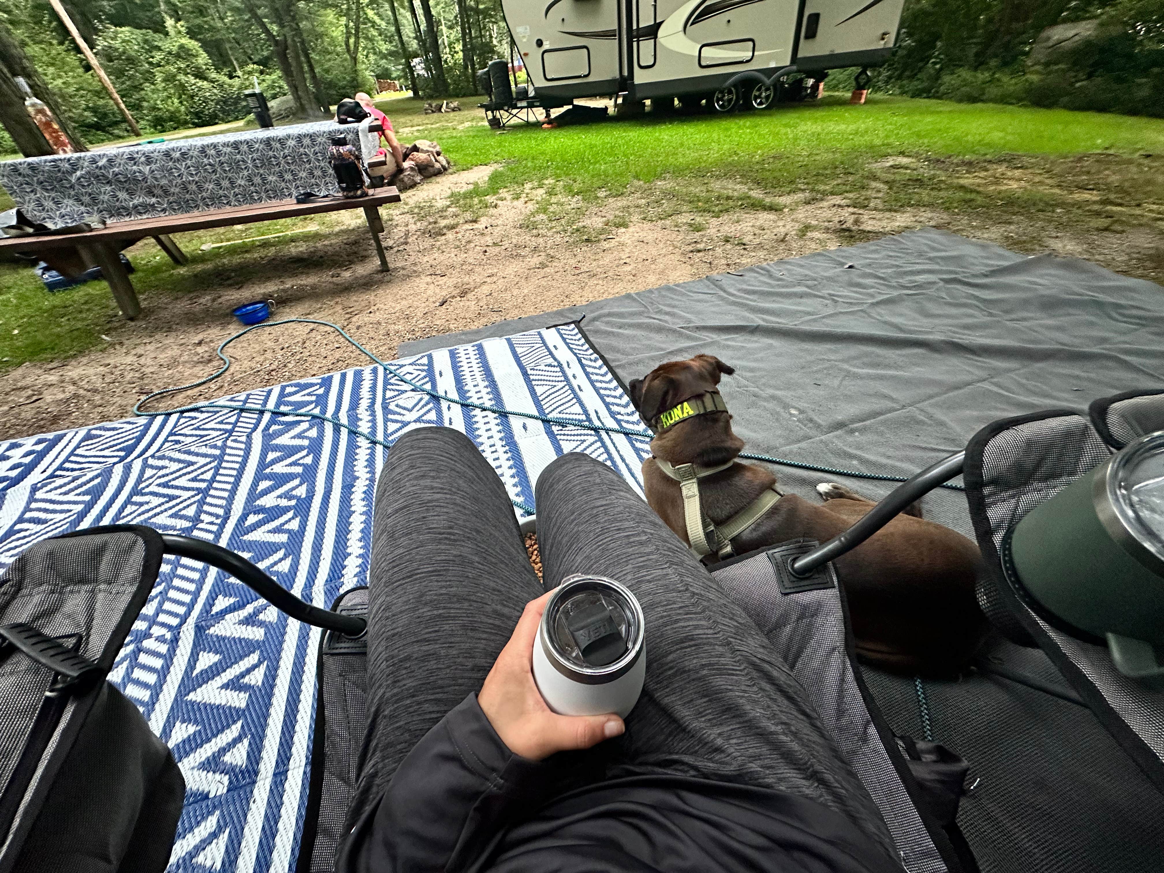 Jessica D.'s photo of camping with pets at Wawaloam Campground near Pawtucket, RI