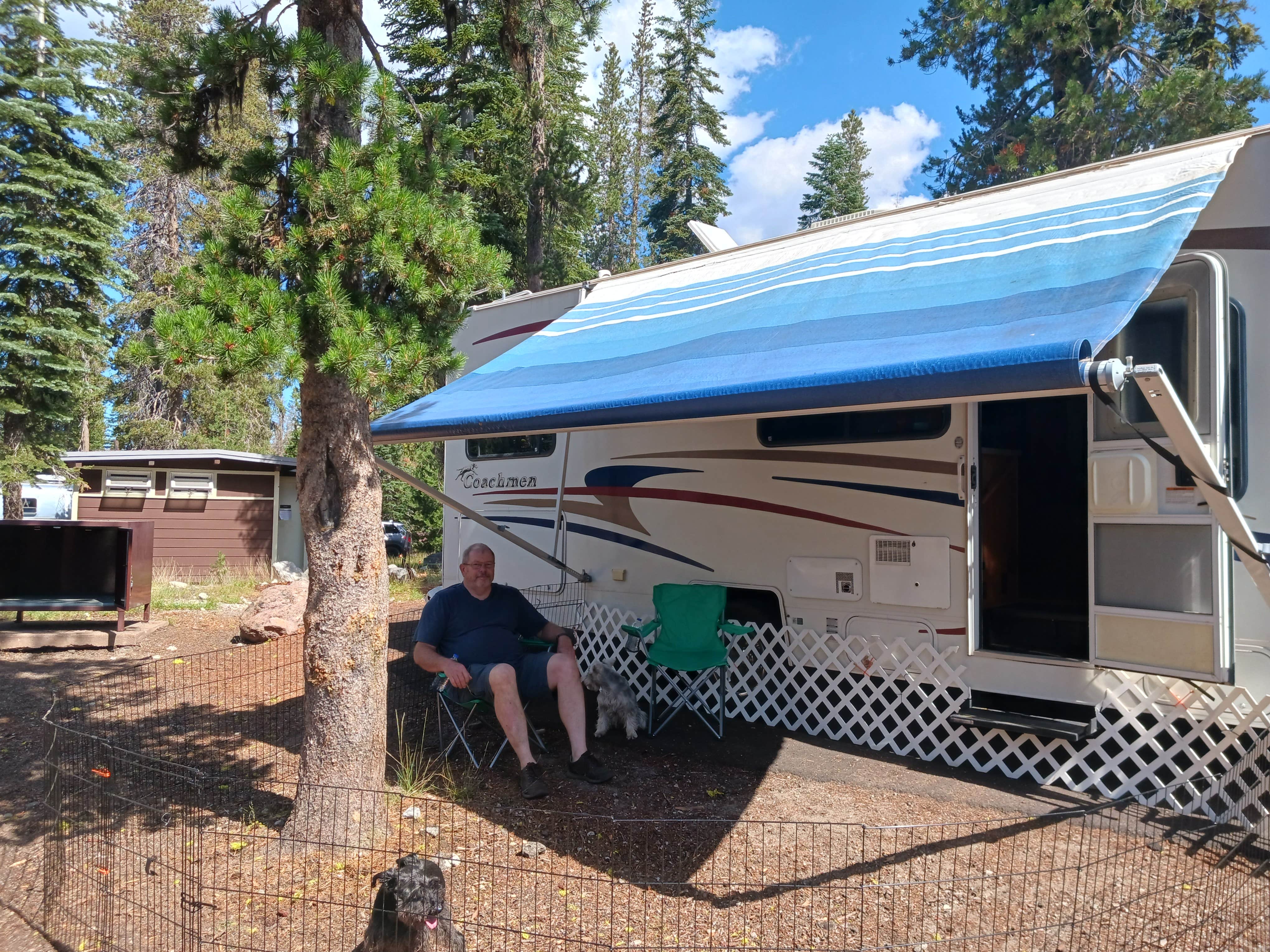 Rhea M.'s photo of camping with pets at Summit Lake North — Lassen Volcanic National Park near Mineral, CA