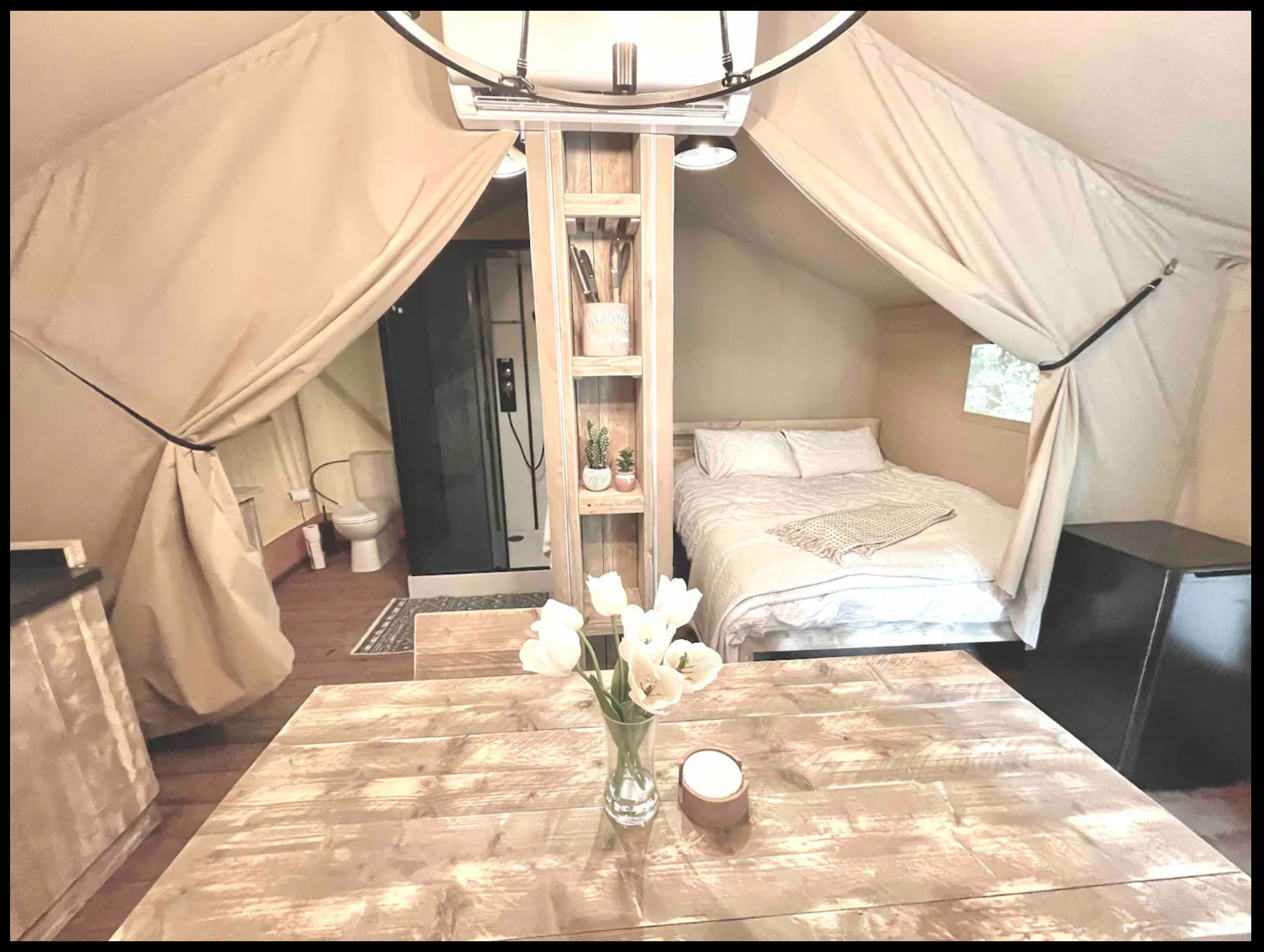 Jyothi R.'s photo of glamping accommodations at Firefly Season Glamping near Alcoa, TN