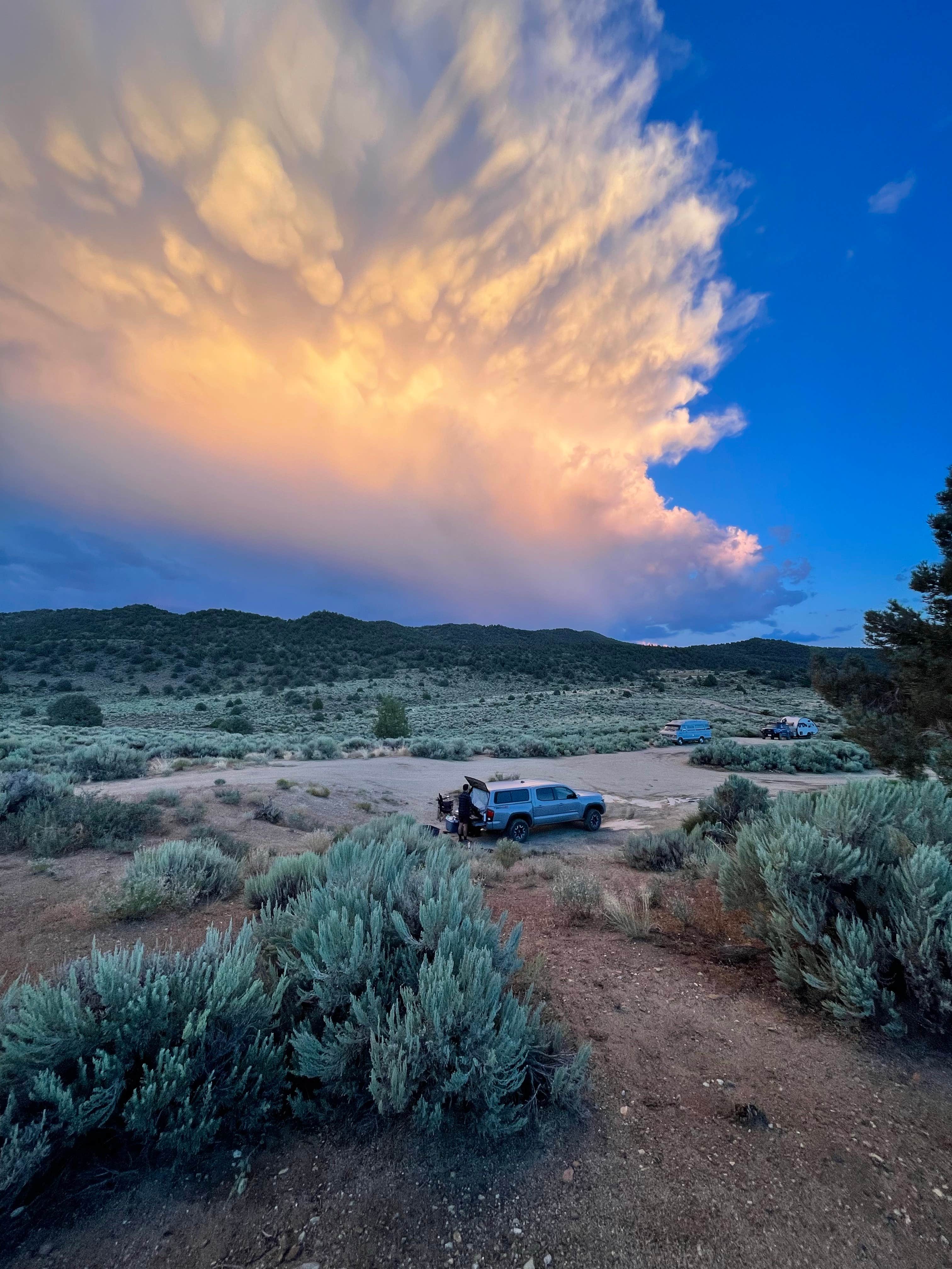 Sharni's photo of a dispersed camping area at Bridgeport Travertine Hot Springs Dispersed near Bridgeport, CA